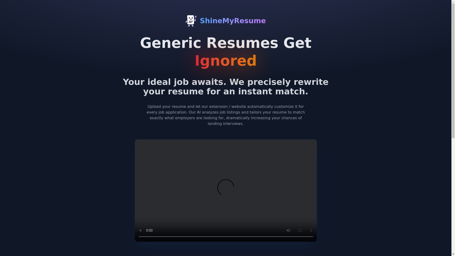 website screenshot of https://shinemyresume-frontend.pages.dev/