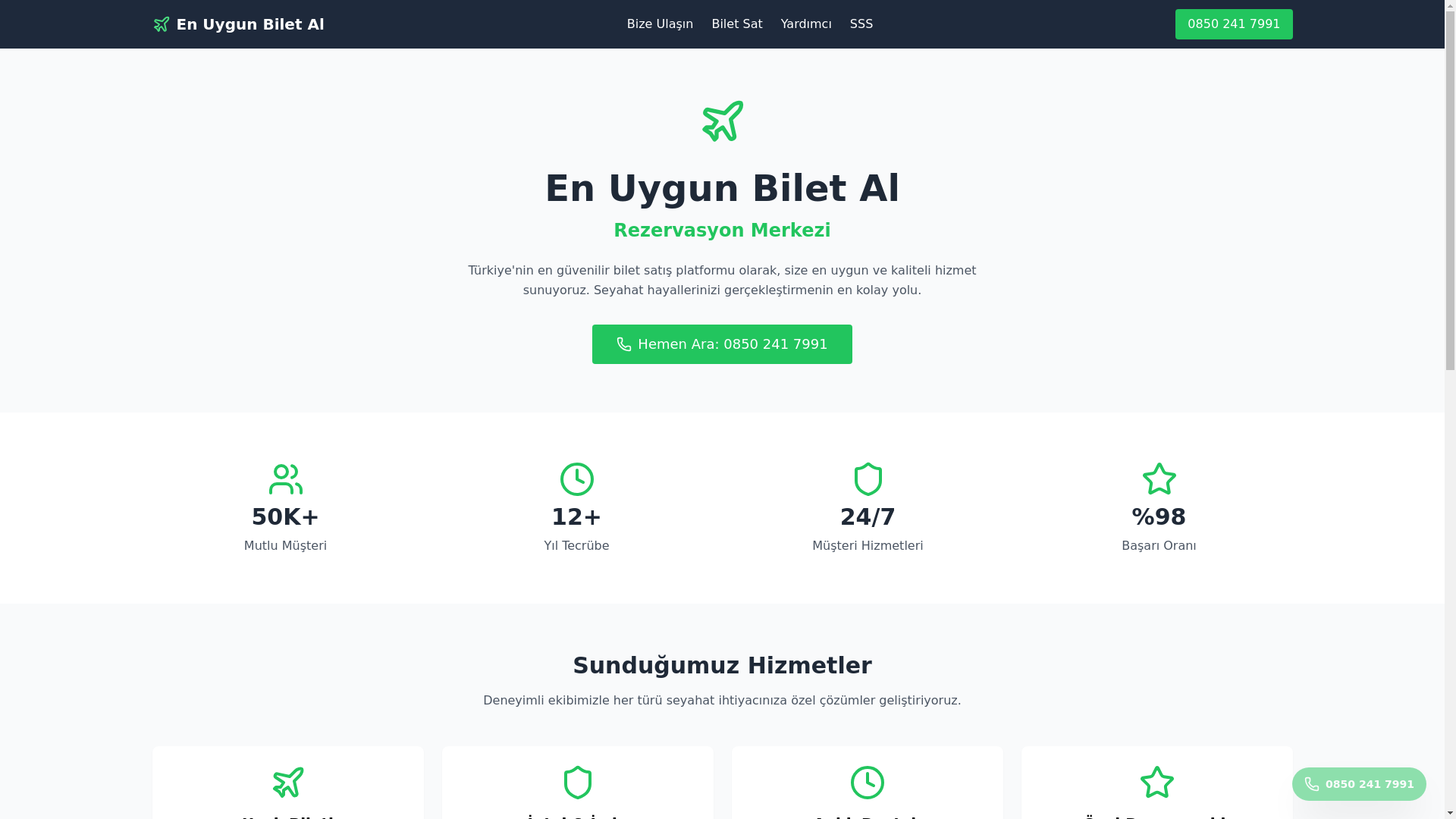website screenshot of https://enuygunbiletal.com.tr/