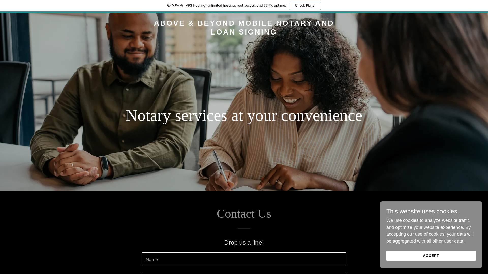 website screenshot of https://abovebeyondmobilenotary.com/