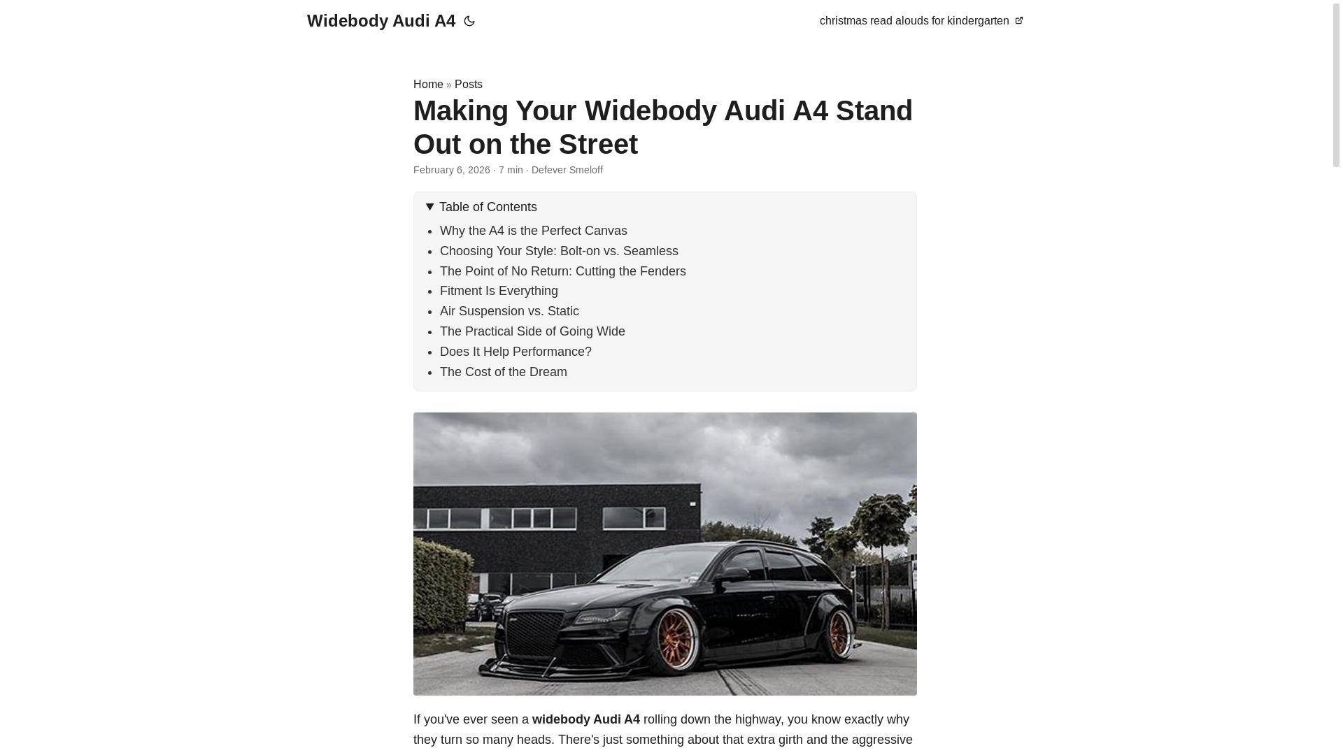 website screenshot of https://widebody-audi-a4.pages.dev/