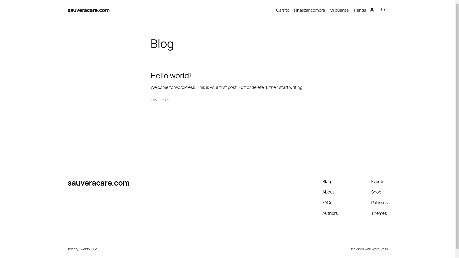 website screenshot of https://sauveracare.com/