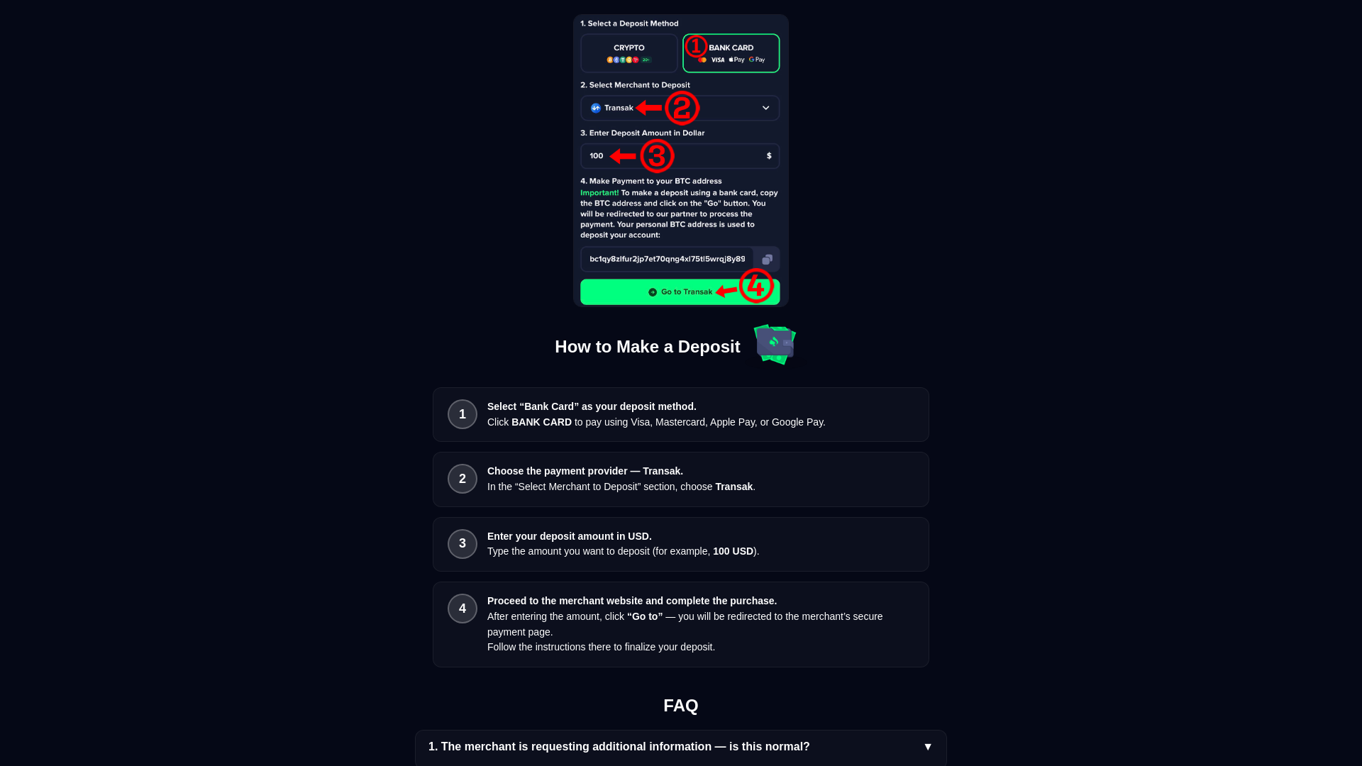 website screenshot of https://drake-deposit.digital/