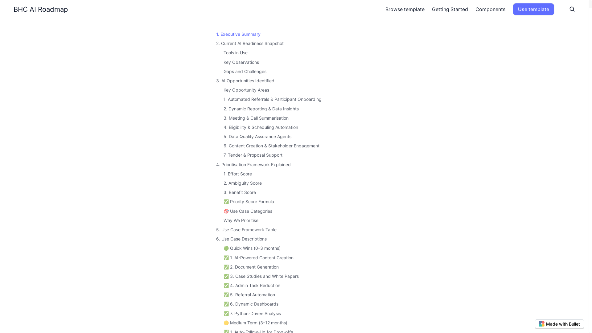 website screenshot of https://bhc-ai-roadmap-bullet.pages.dev/