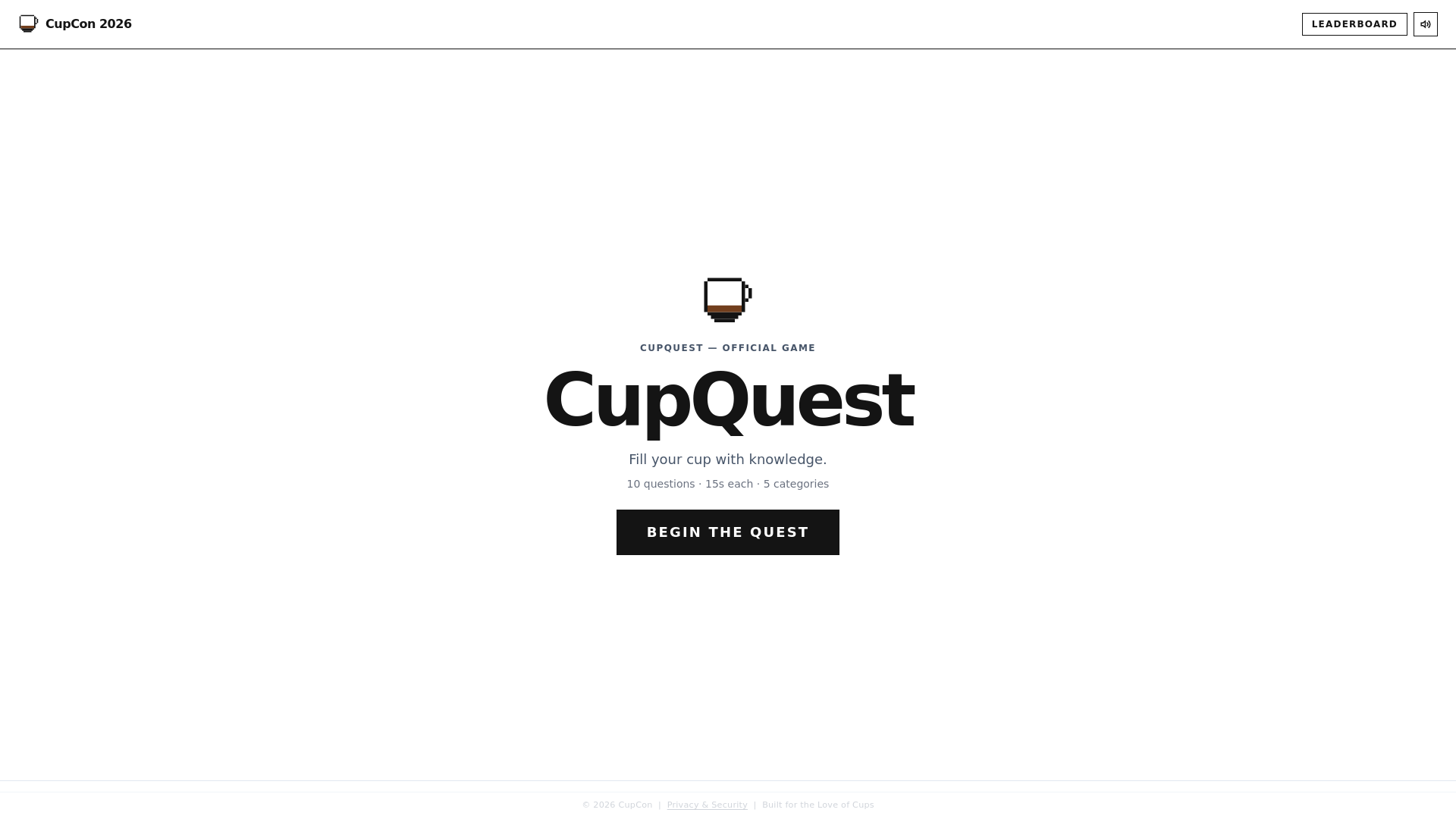 website screenshot of https://cup-quest.com