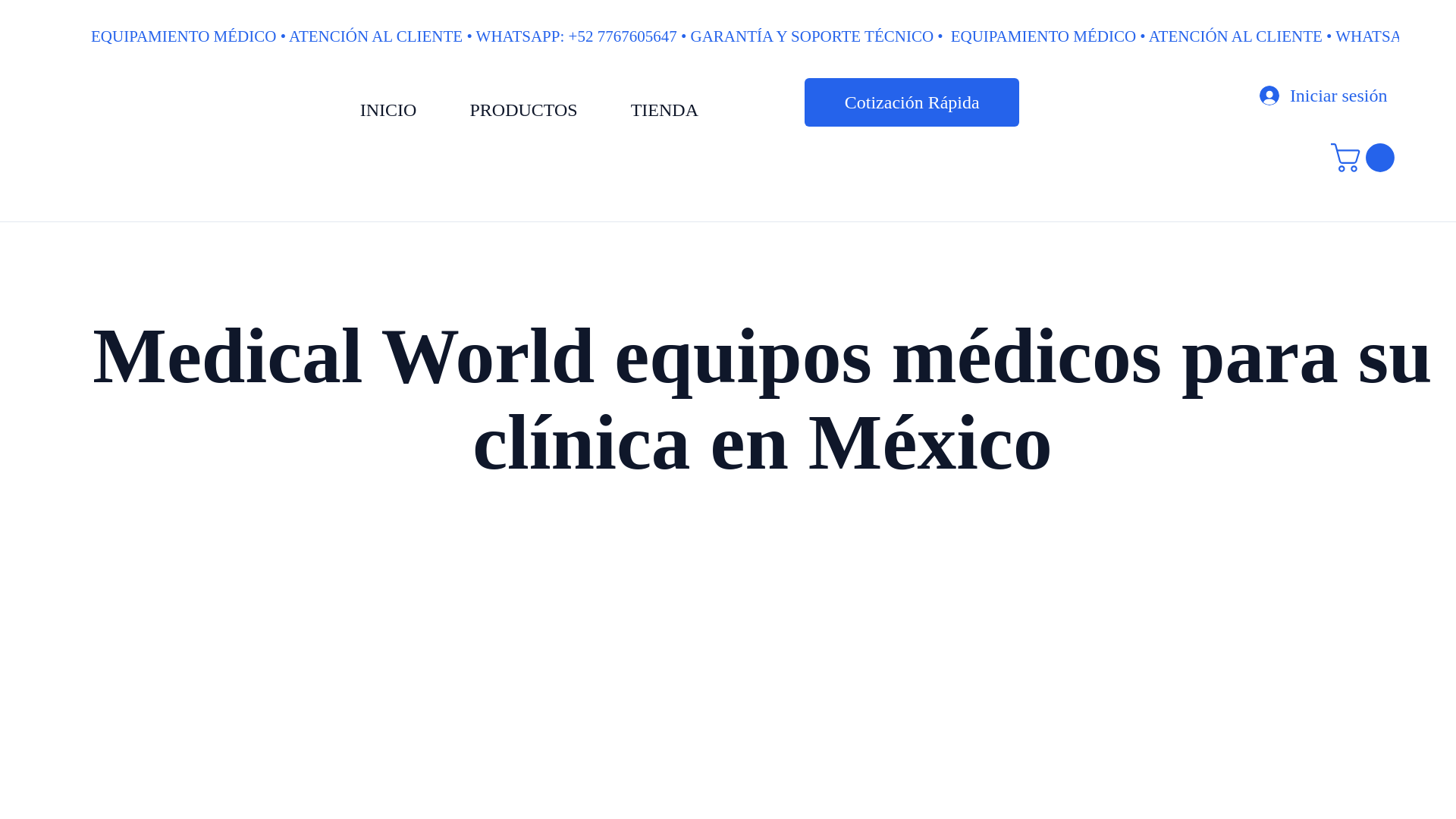 website screenshot of https://medicalworldmx.com/