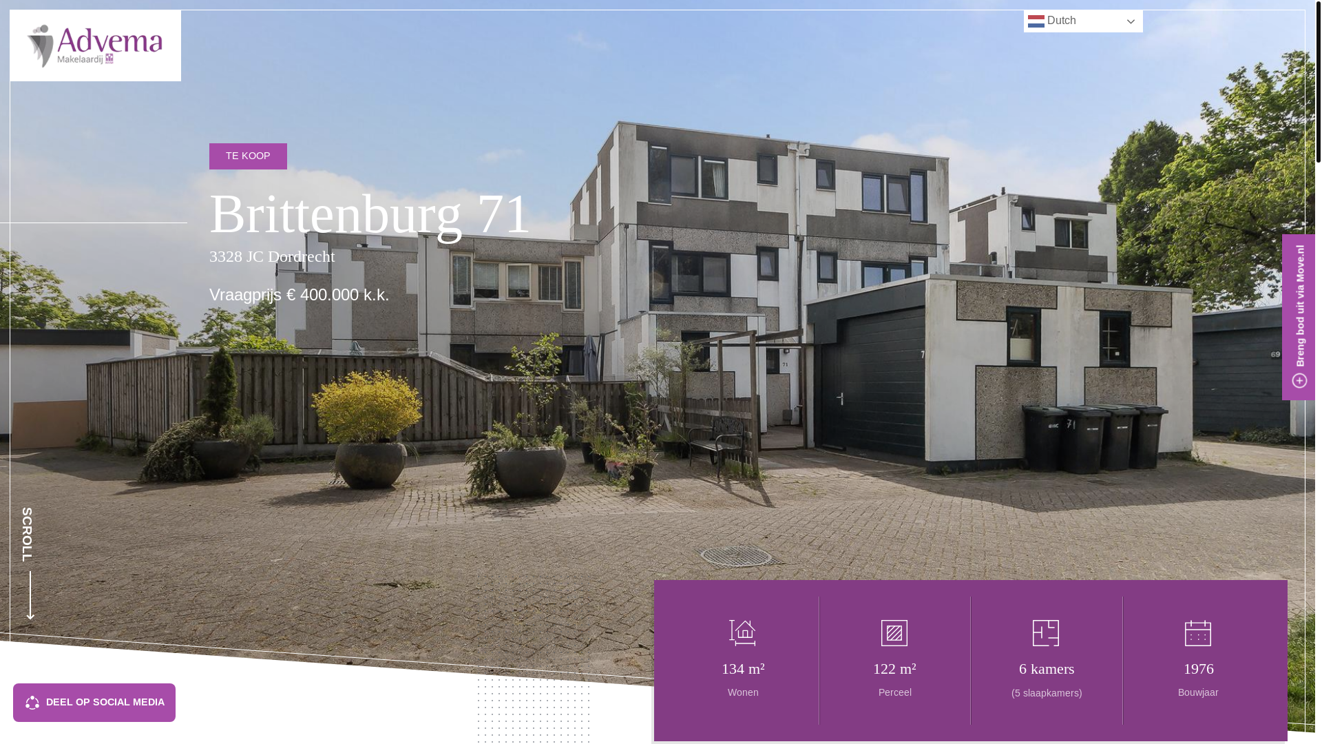 website screenshot of https://brittenburg71dordrecht.nl/