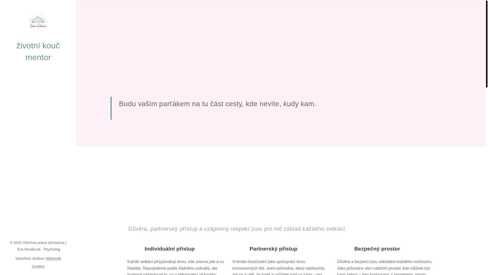 website screenshot of https://janavichova.cz/