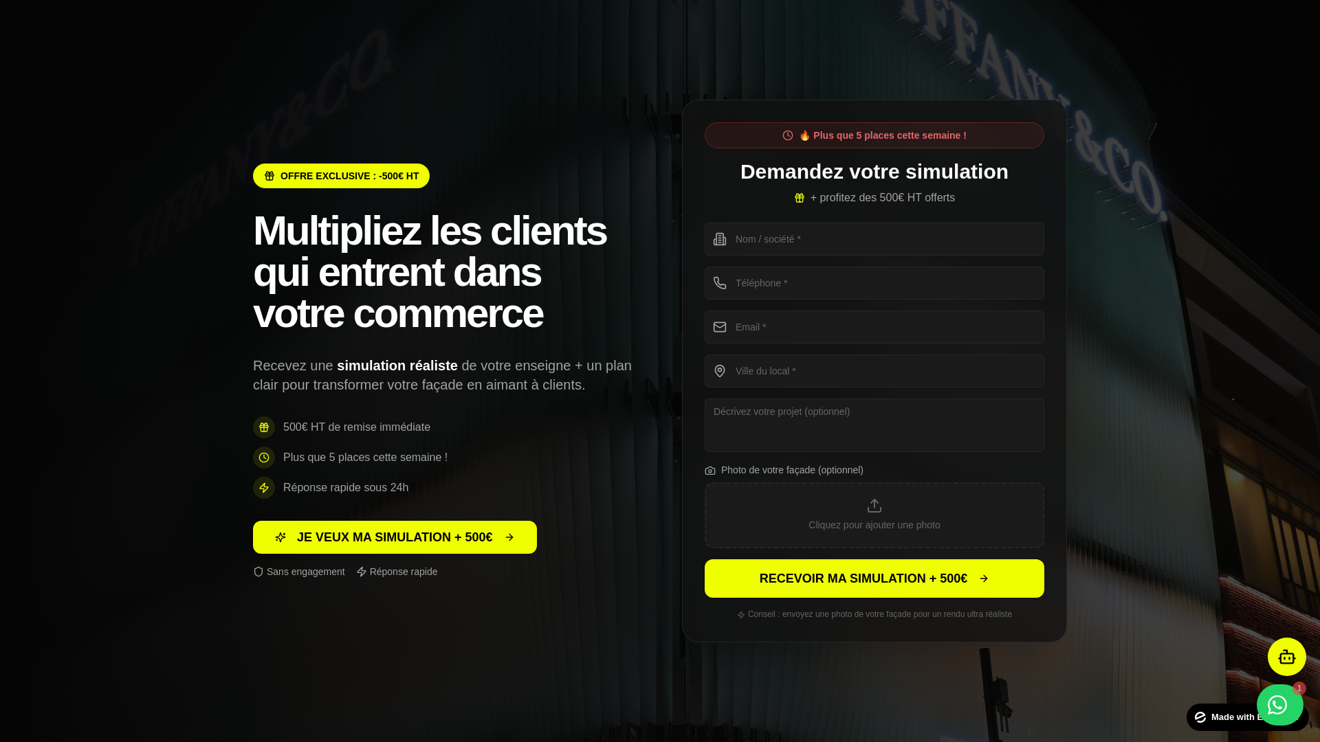 website screenshot of https://simulation-enseigne.fr/