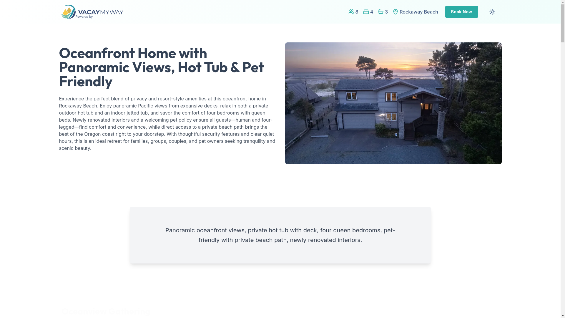 website screenshot of https://rockawayspa.house/