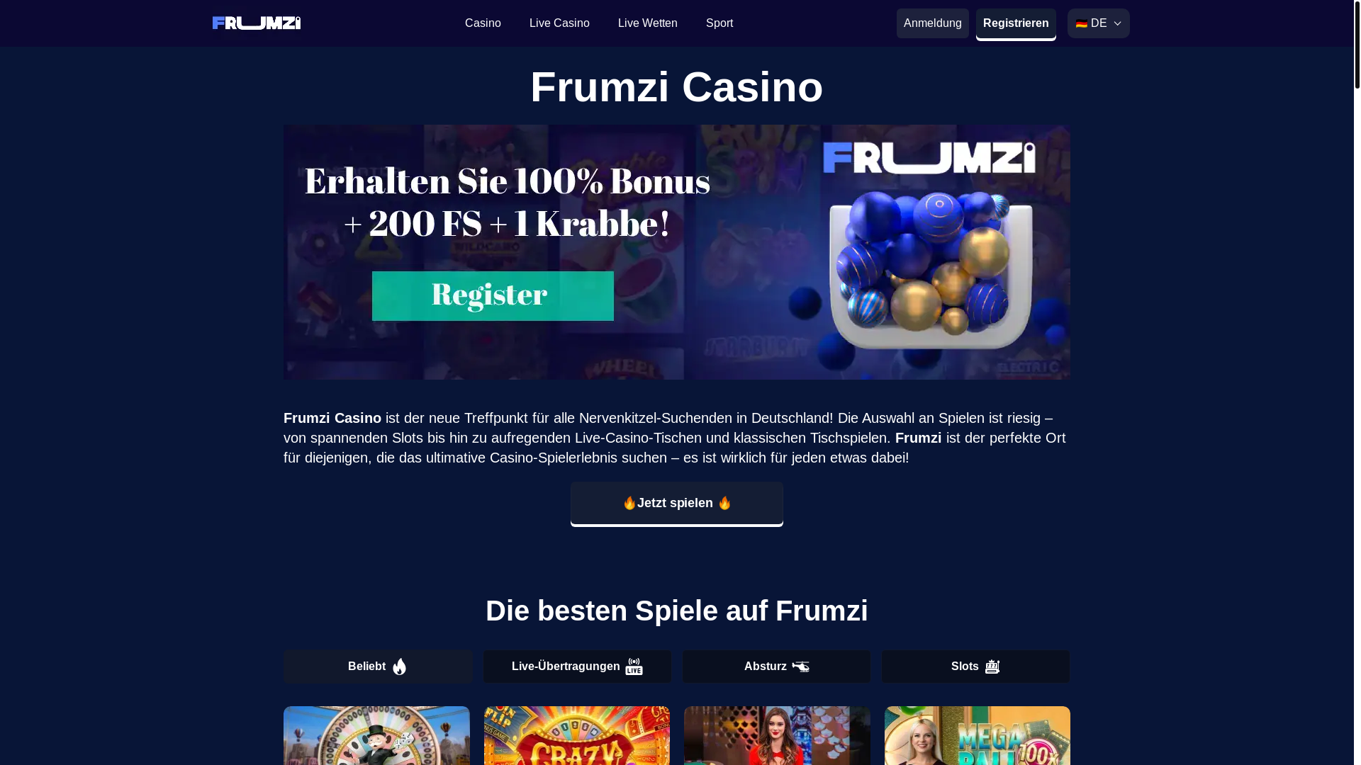 website screenshot of https://frumzicasino-de-2175.pages.dev/