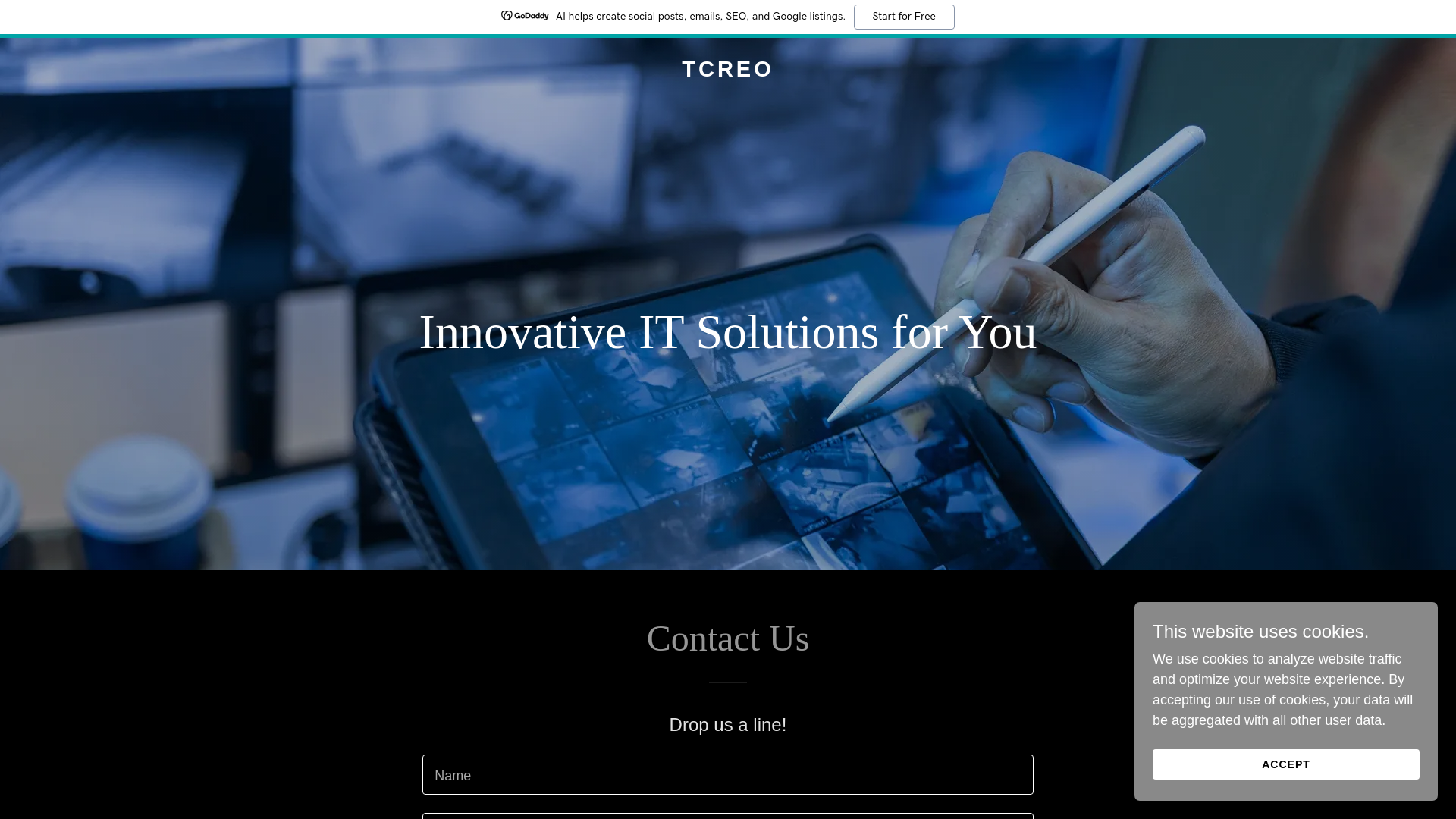 website screenshot of https://tcreo.pro/