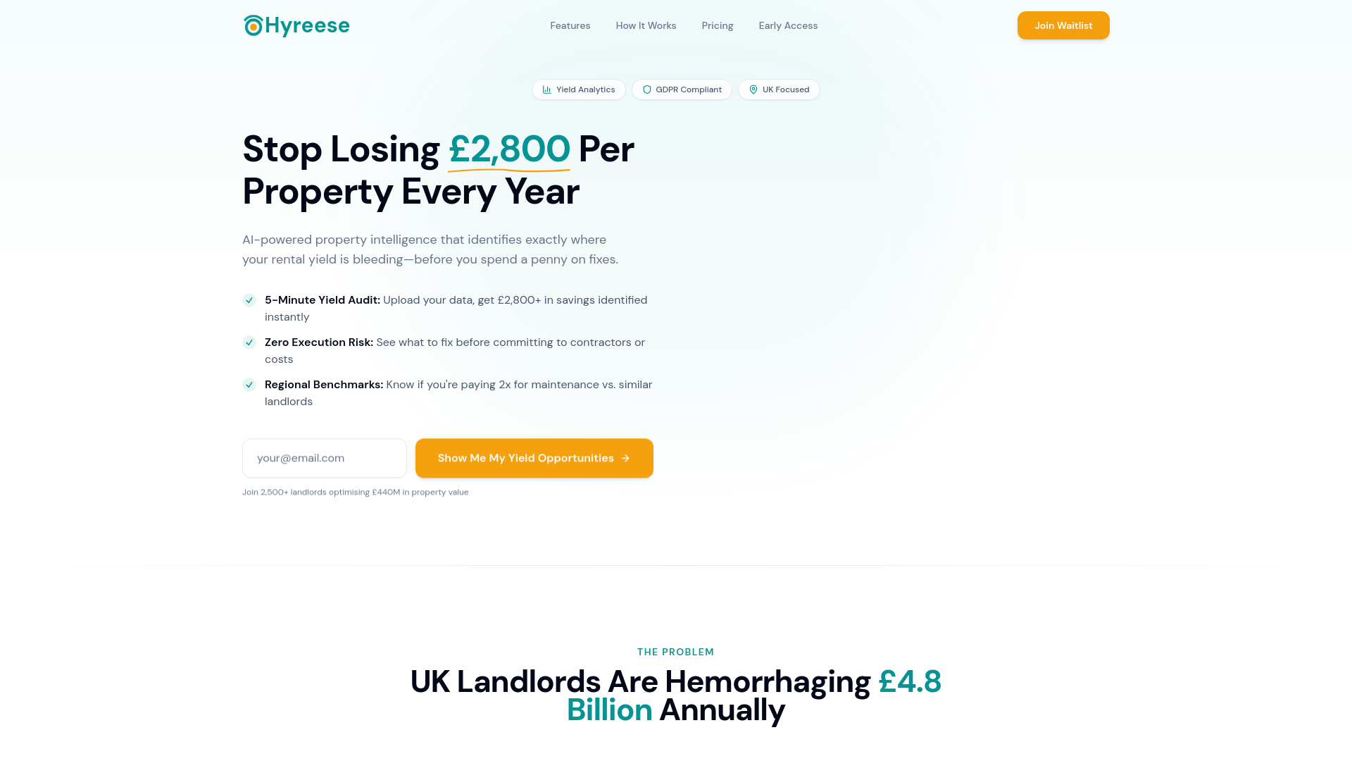 website screenshot of https://hyreese.com