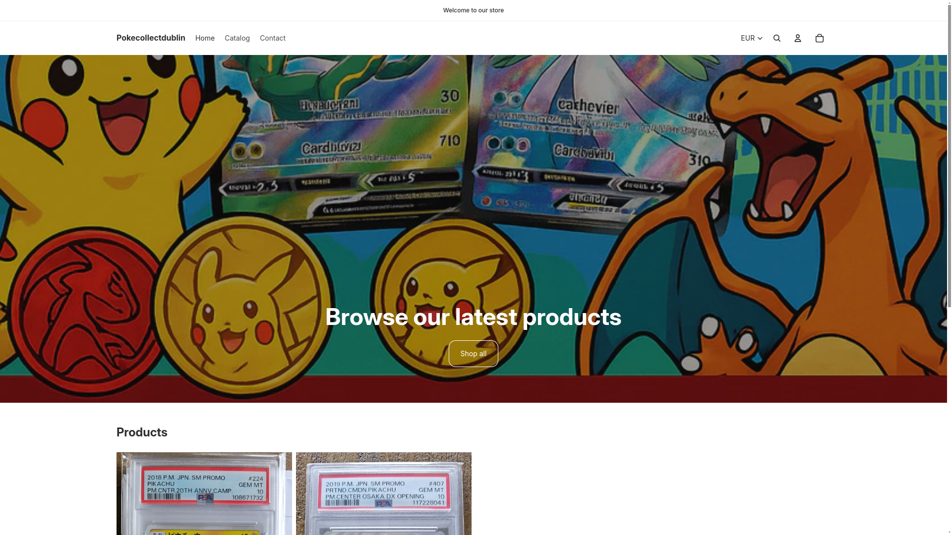 website screenshot of https://pokecollectdublin.com/
