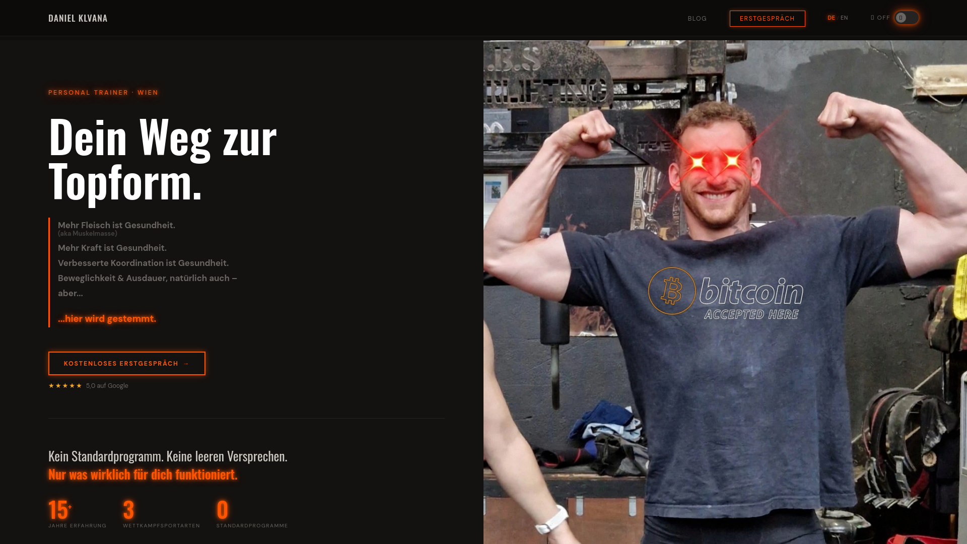 website screenshot of https://strongerbydaniel.com