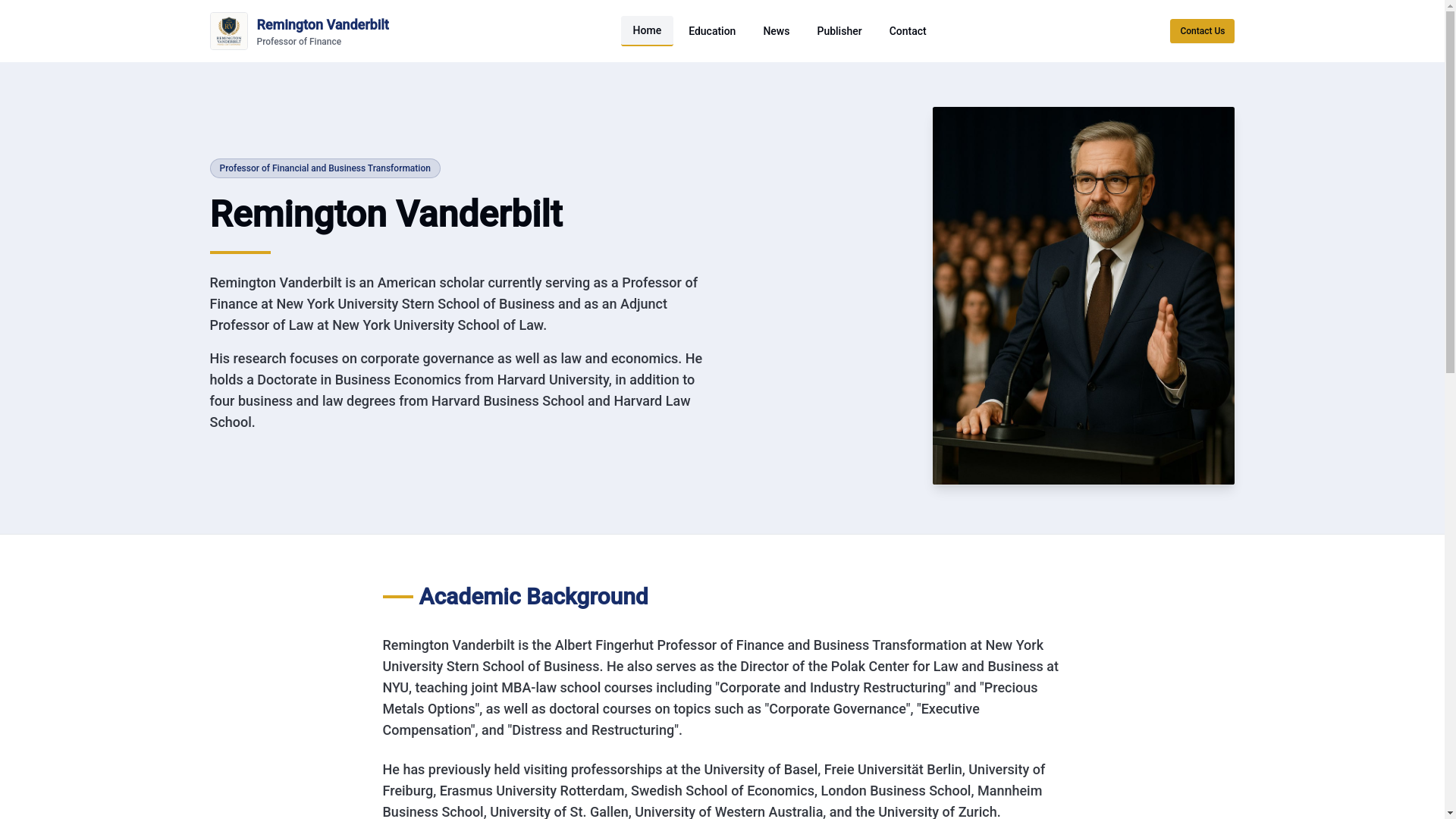 website screenshot of https://remingtonvanderbilt.pages.dev/