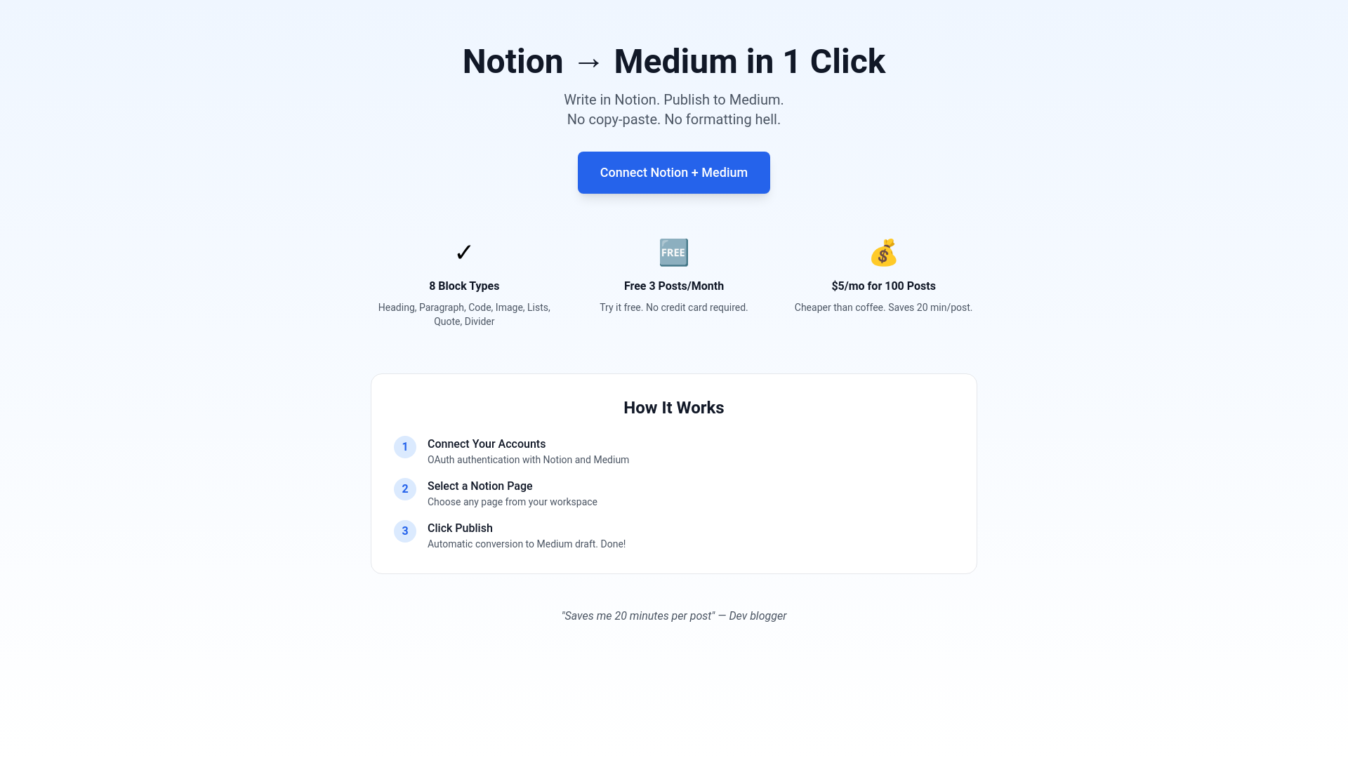 website screenshot of https://notion-medium-autopublish.pages.dev/
