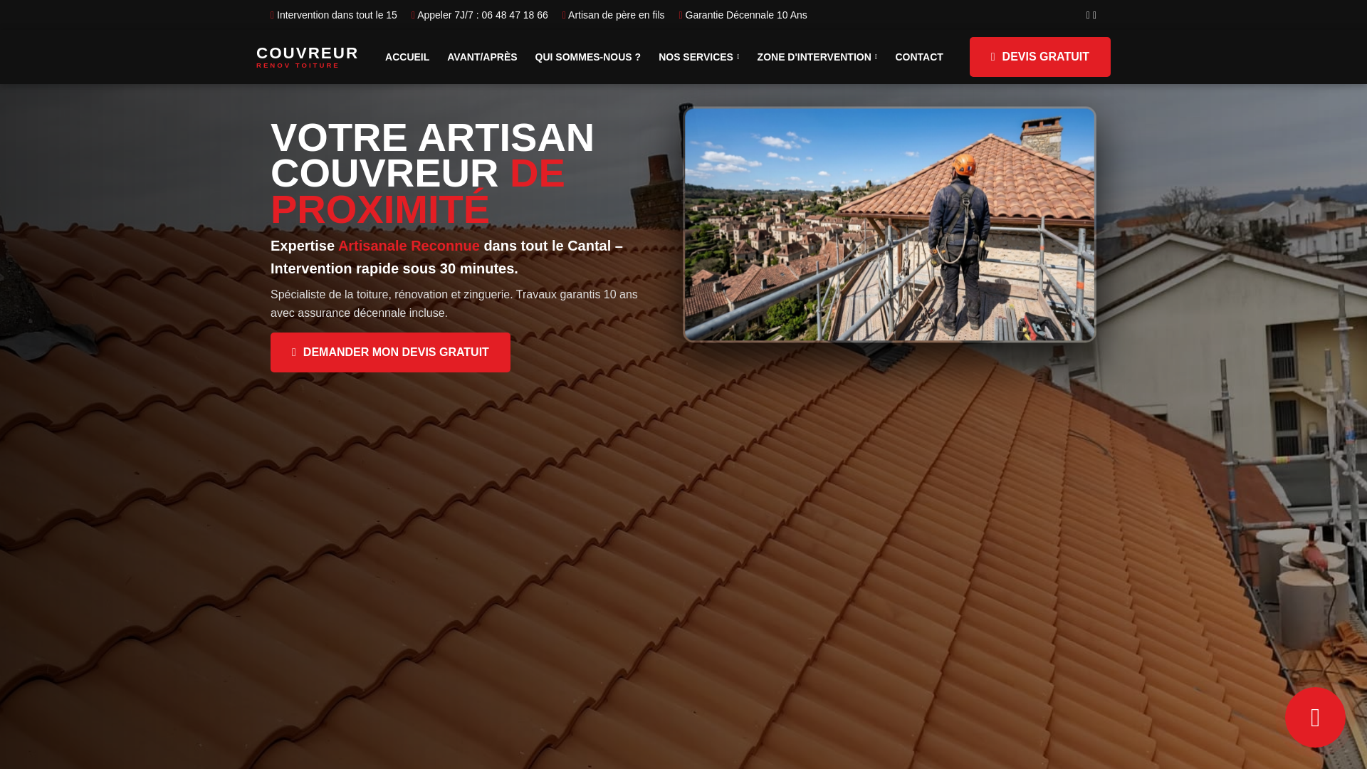 website screenshot of https://couvreur-renov-toiture-15.pages.dev/