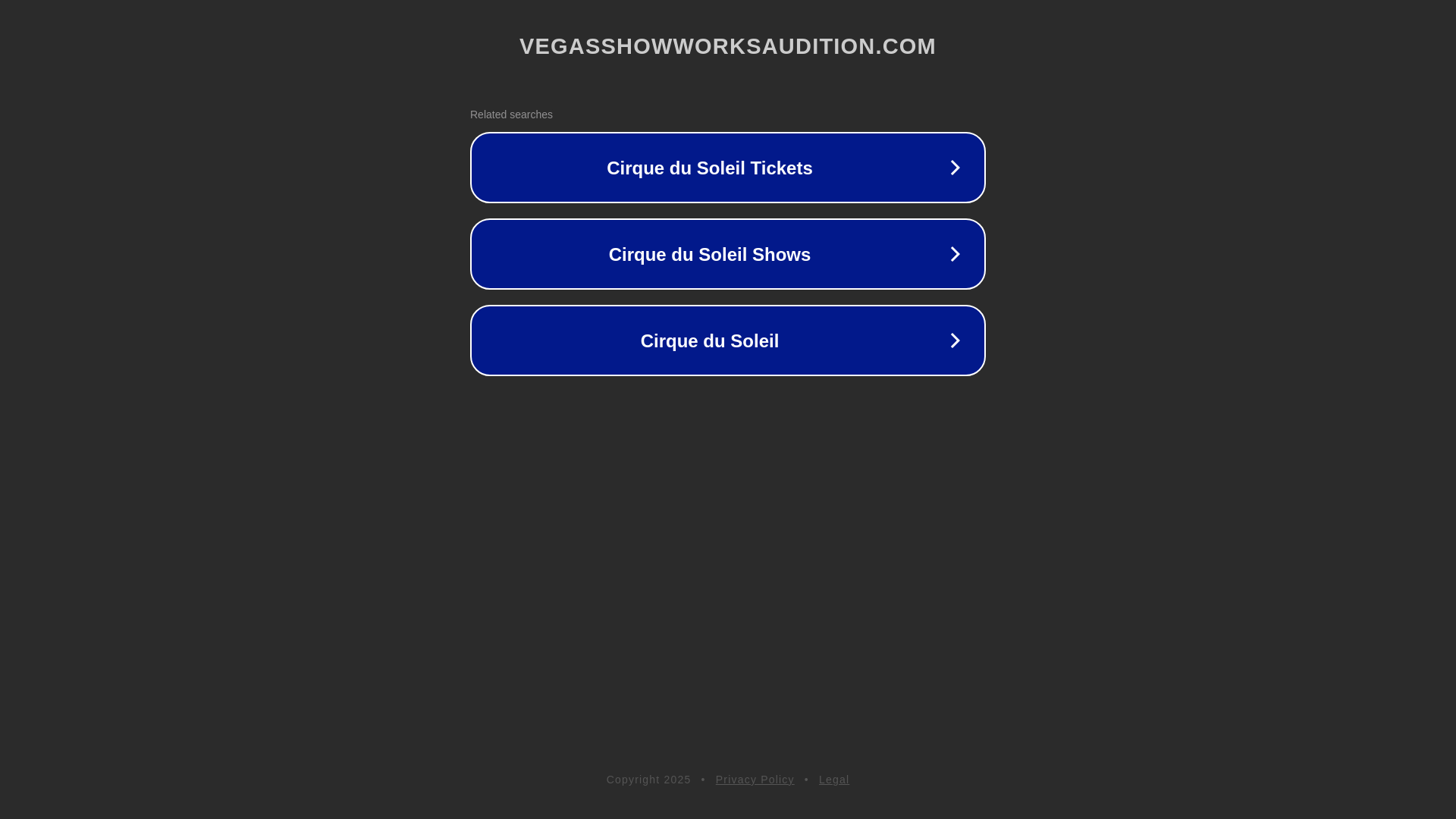 website screenshot of https://vegasshowworksaudition.com/