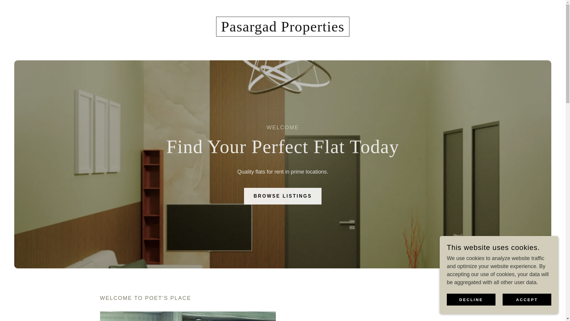 website screenshot of https://pasargadproperties.co.uk/