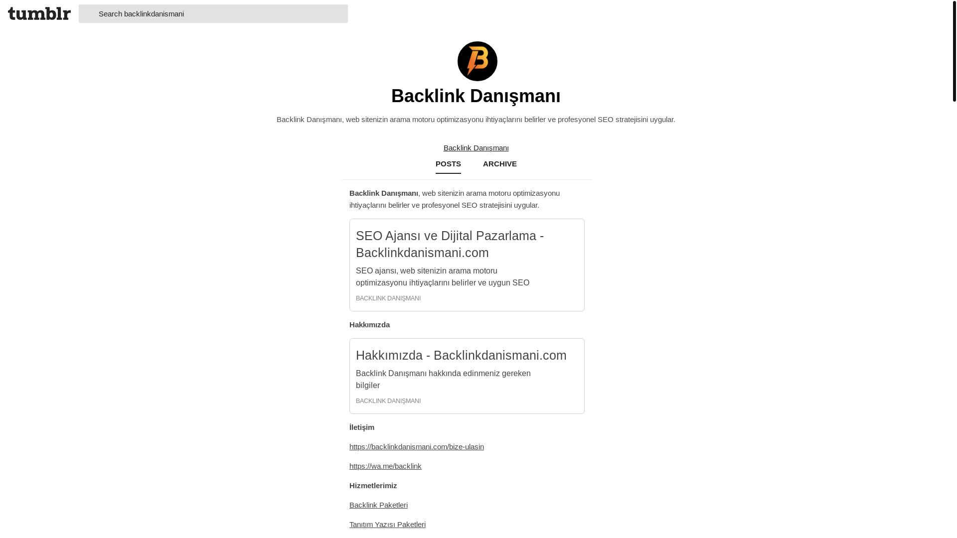 website screenshot of https://backlinkdanismani.blog/