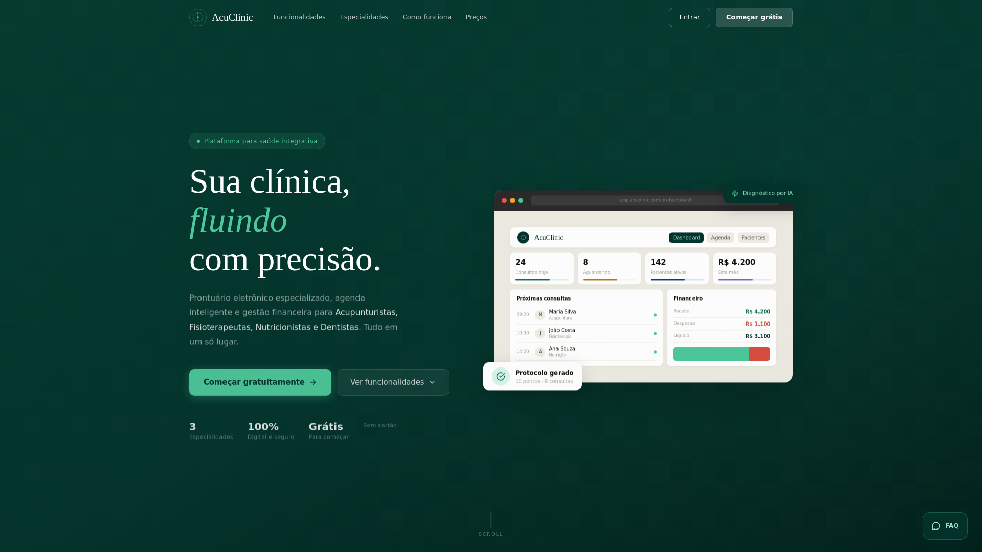 website screenshot of https://acuclinic.site/