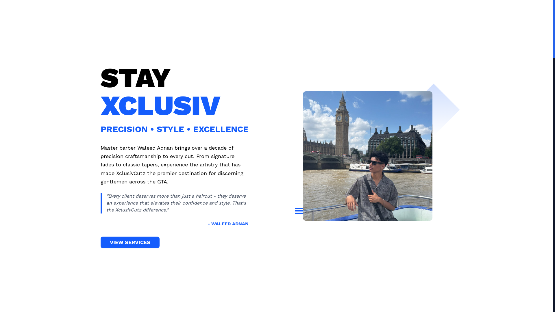 website screenshot of https://xclusivecutzz.com/
