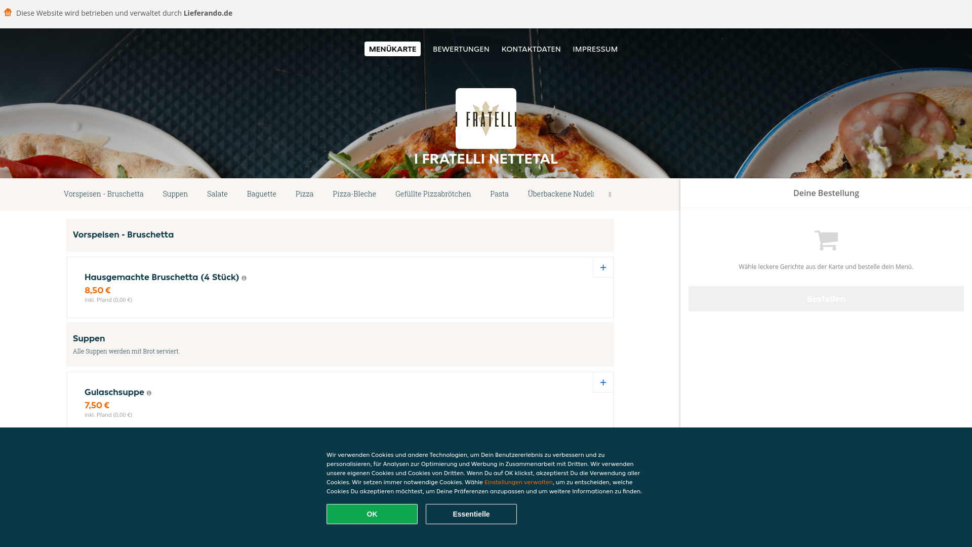 website screenshot of https://ifratelli-nettetal.de