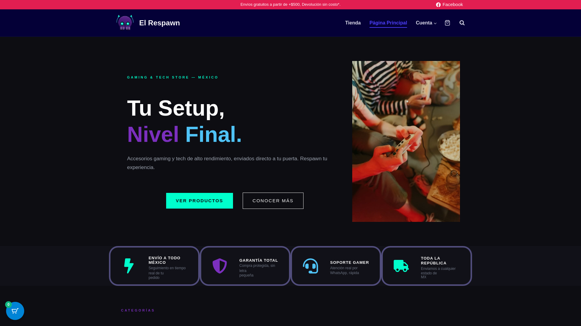 website screenshot of https://elrespawn.com