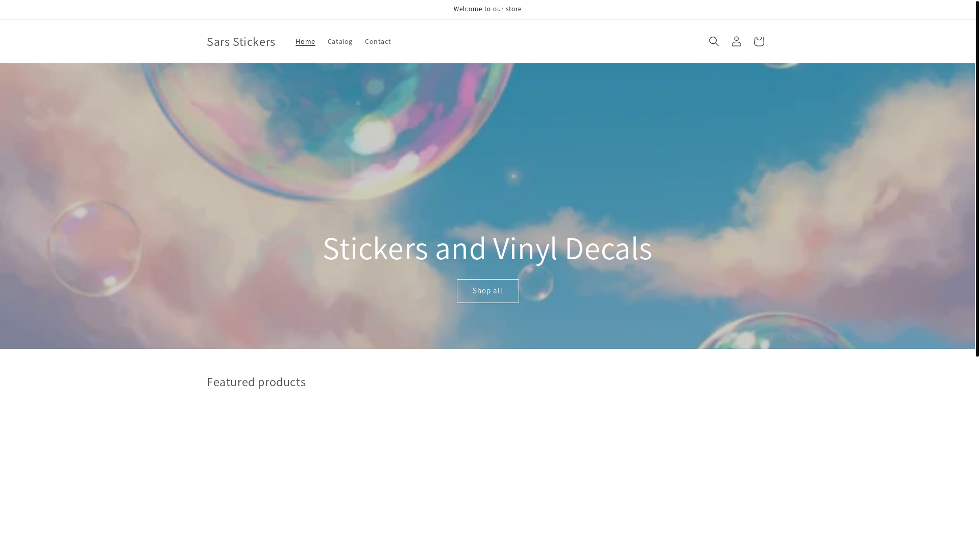 website screenshot of https://sarsstickers.com/