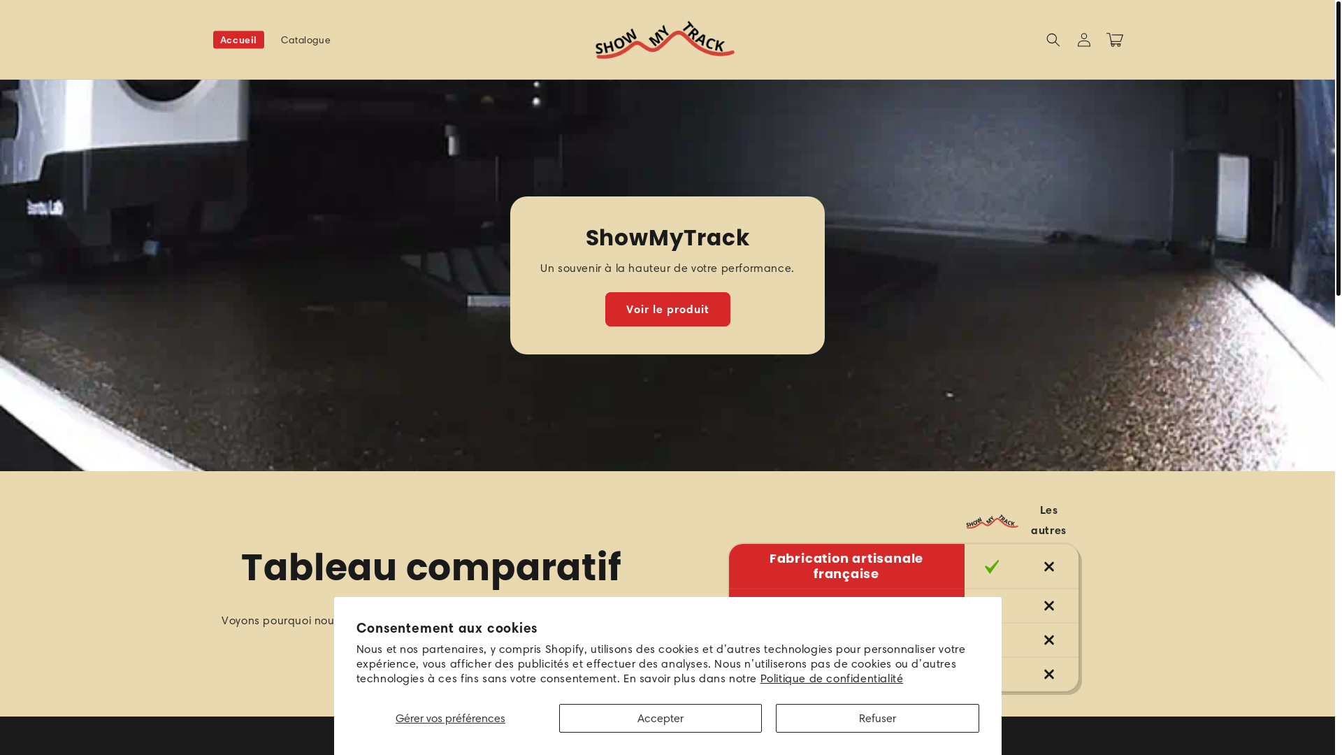 website screenshot of https://showmytrack.fr/