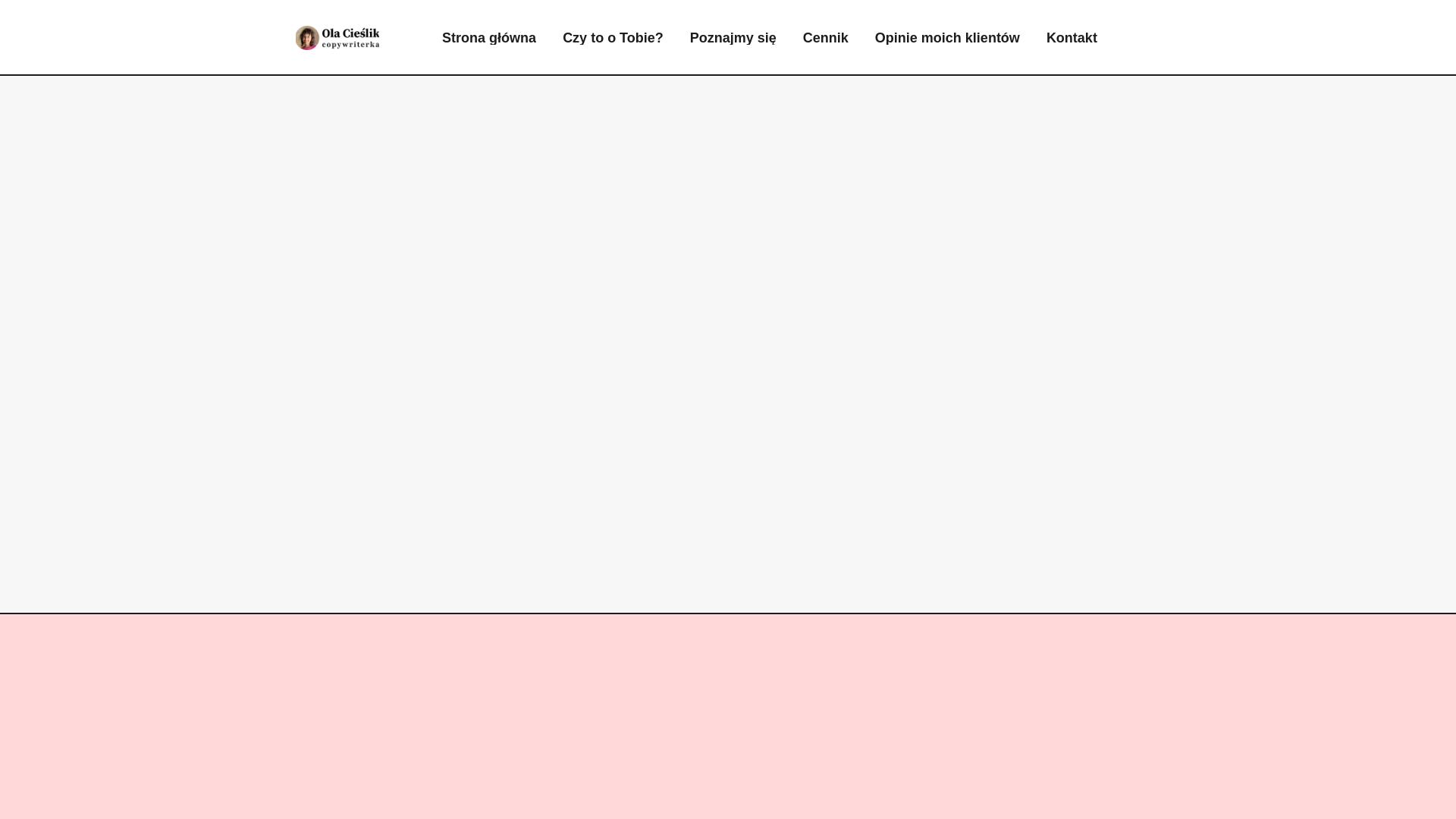 website screenshot of https://ola-copywriterka.pl