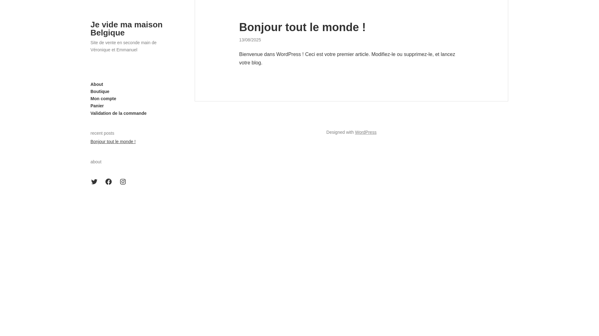 website screenshot of https://jevidemamaisonbe.com/