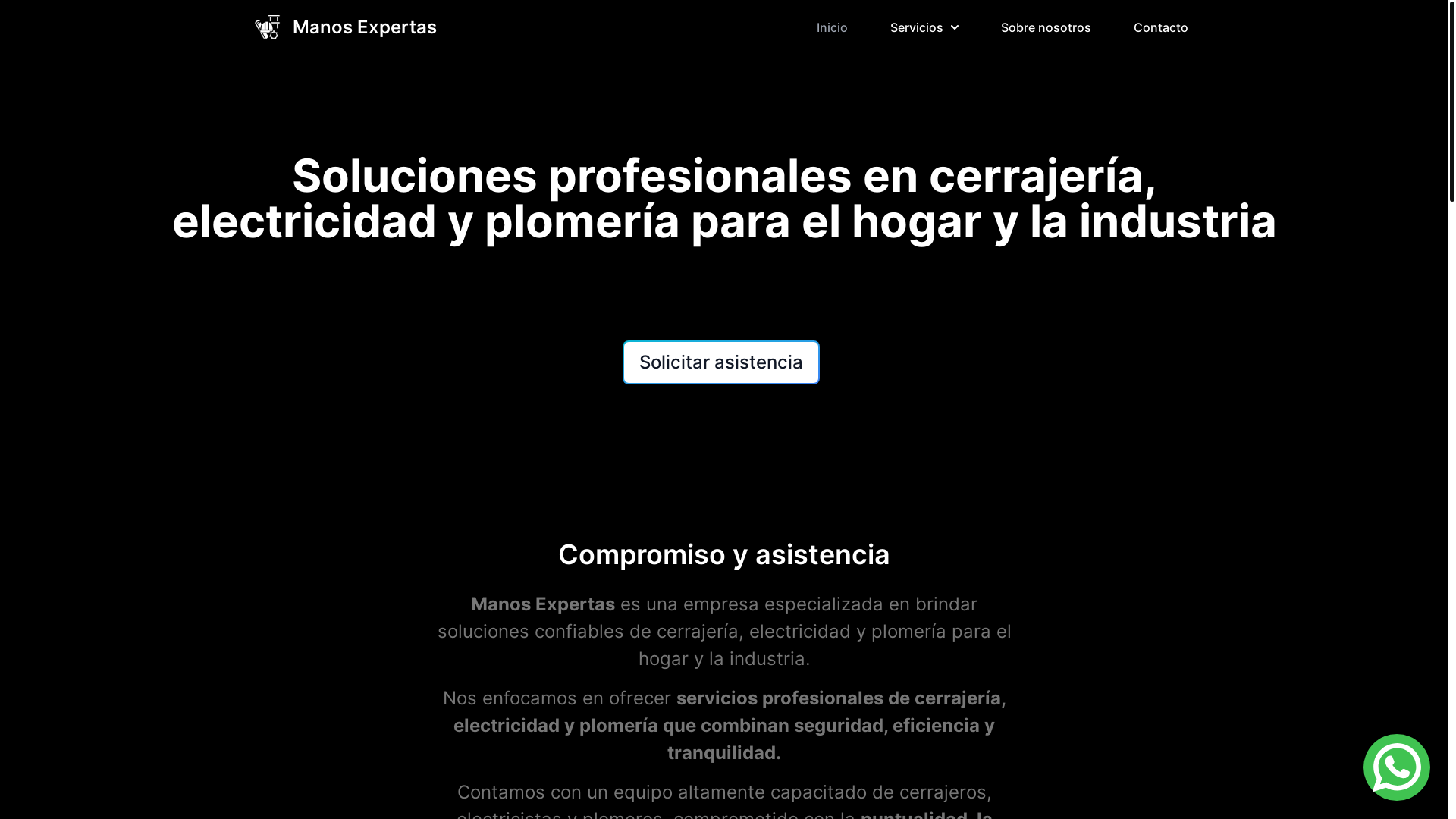 website screenshot of https://manosexpertas.com.ar/