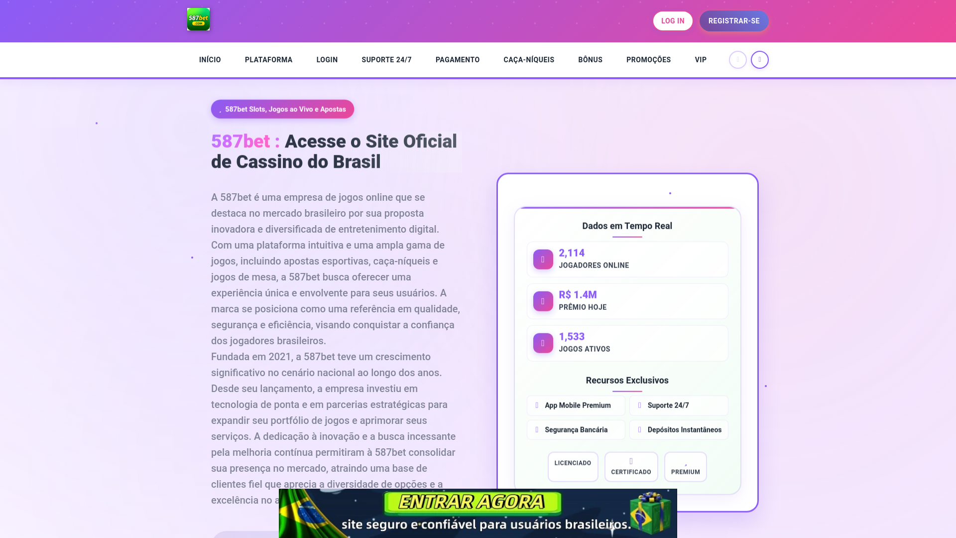 website screenshot of https://587betsd.com