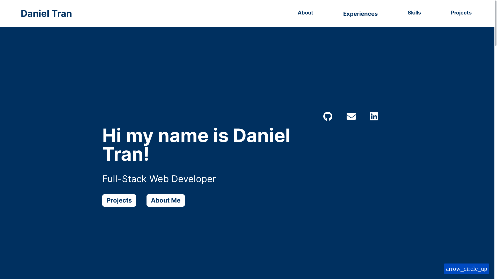 website screenshot of https://danieltran.dev/