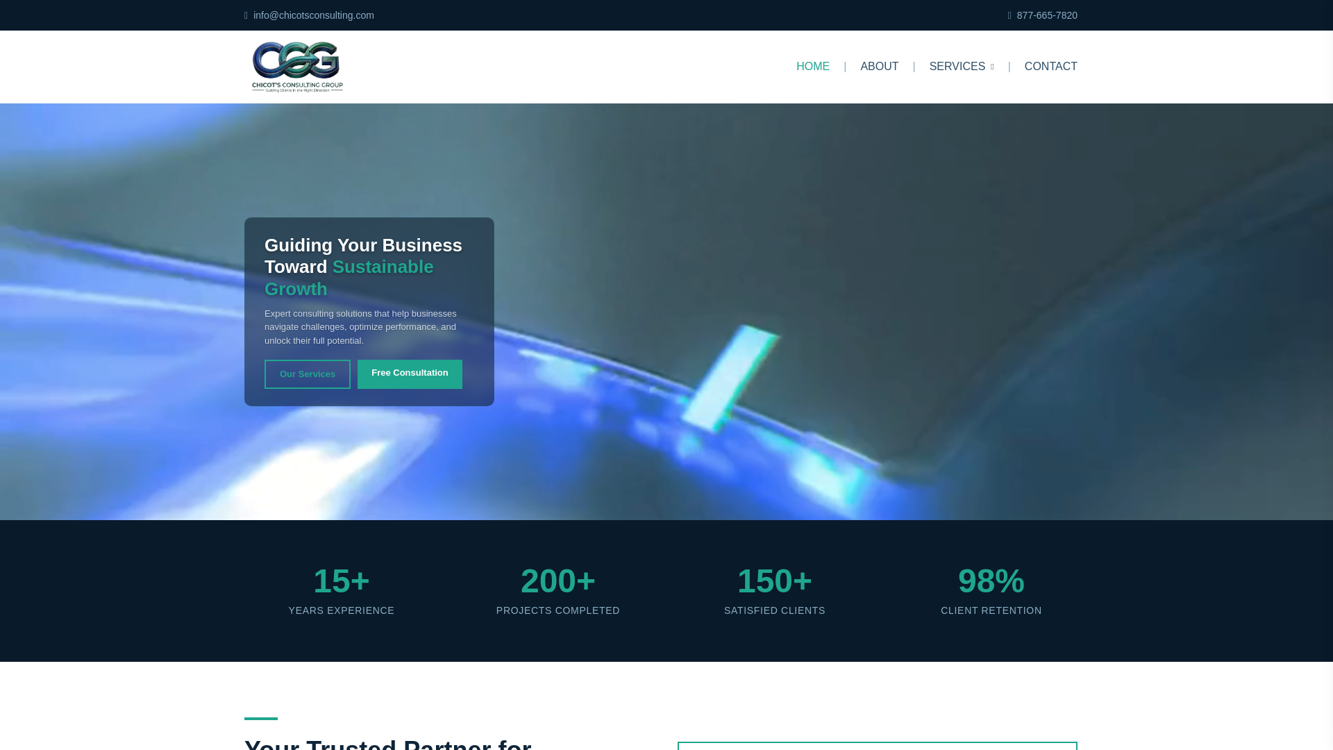 website screenshot of https://chicotsconsulting.com/