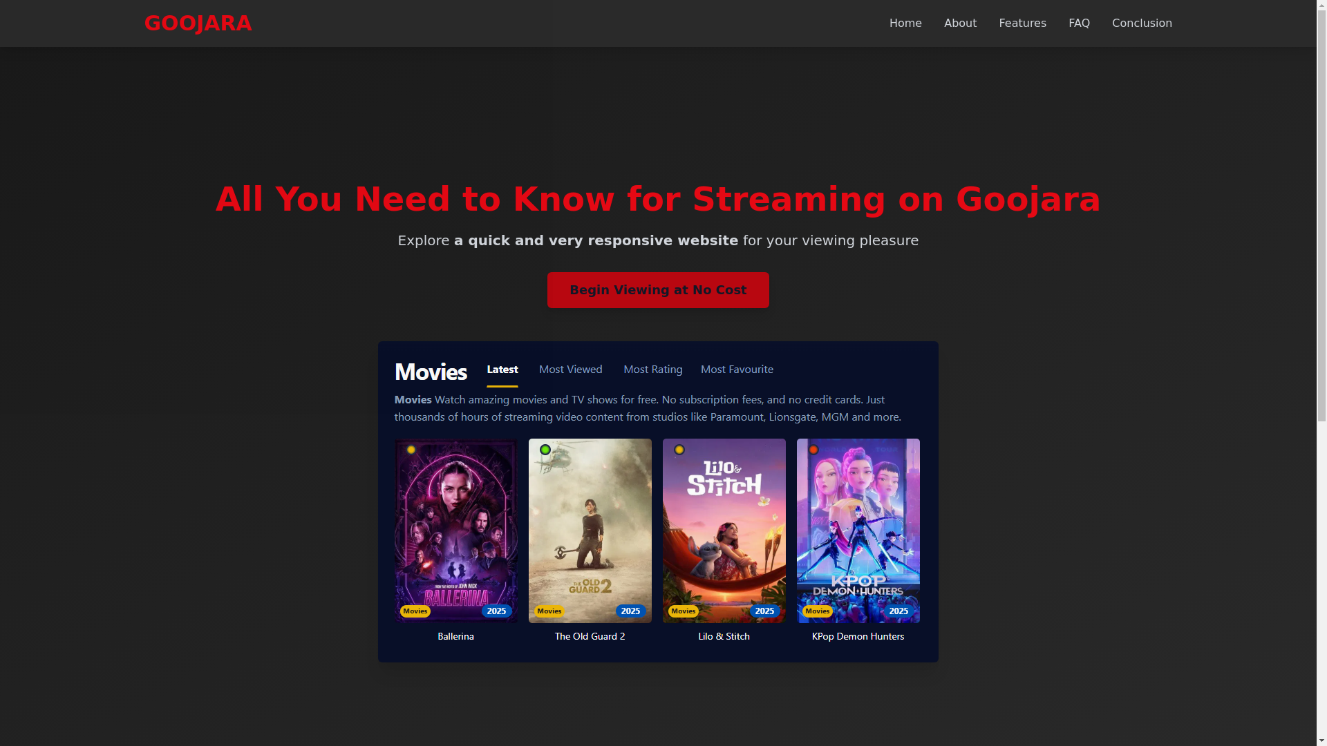 website screenshot of https://goojara-7k2p.pages.dev/