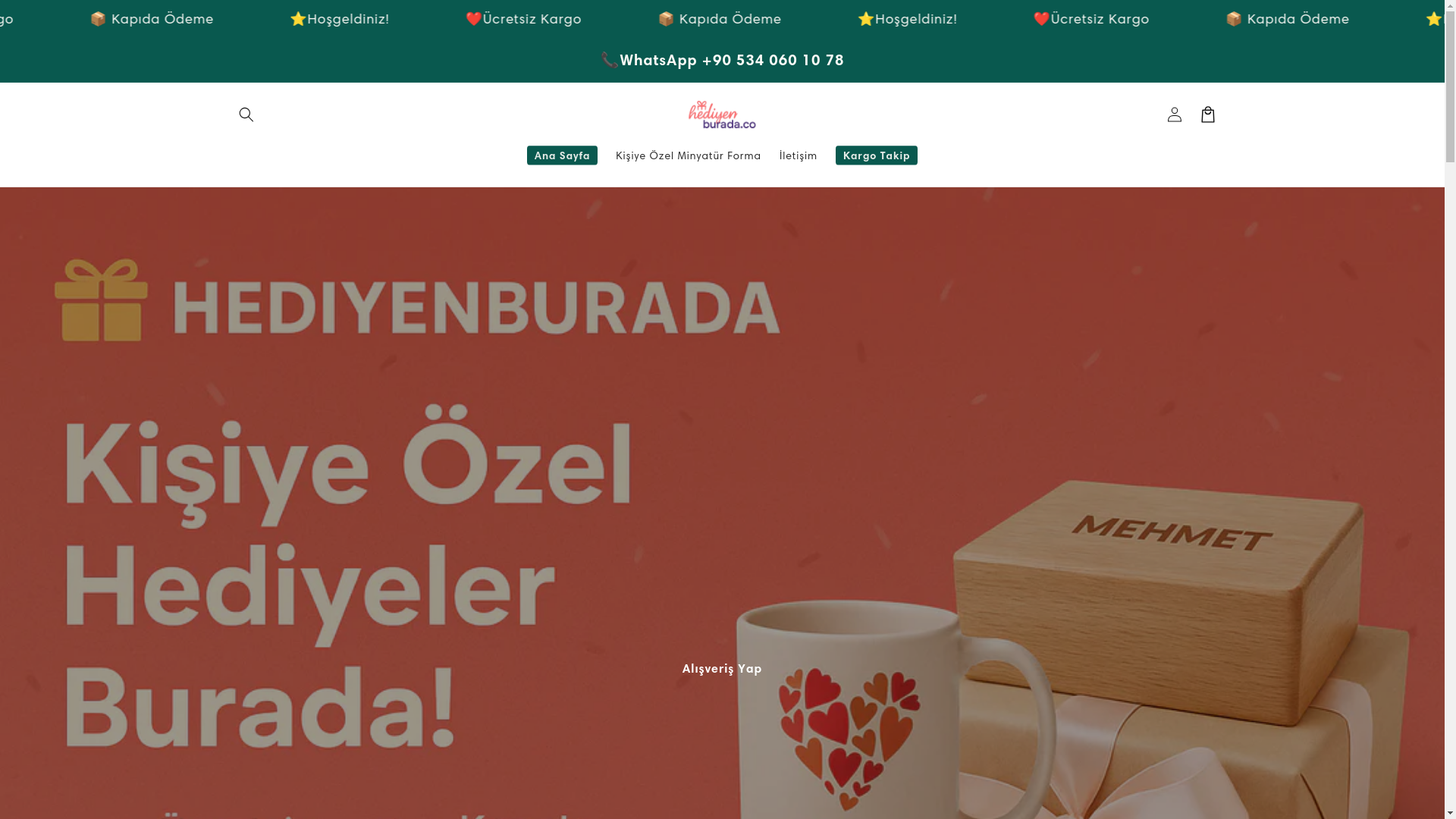 website screenshot of https://hediyenburada.co/