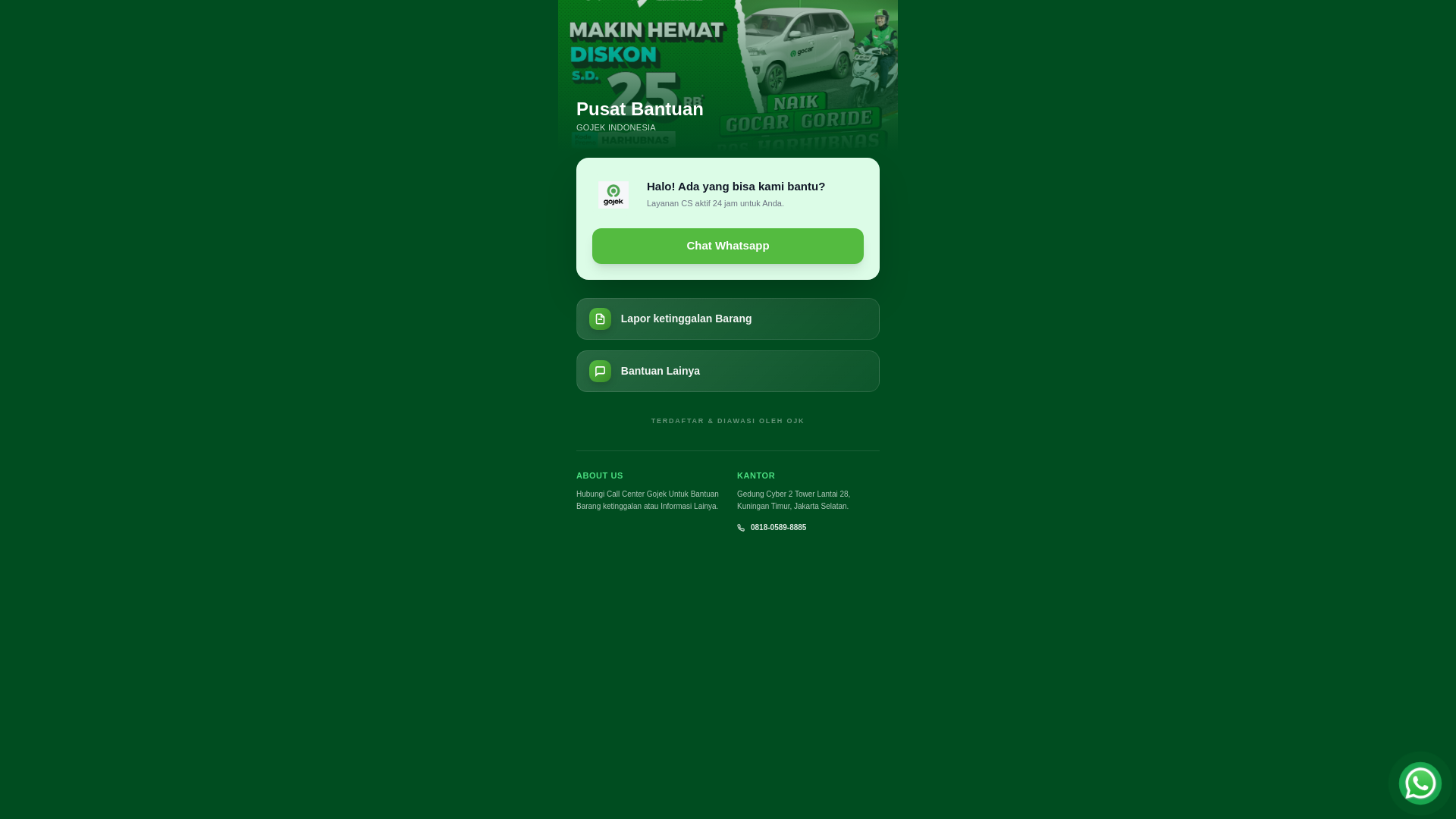 website screenshot of https://go-jek-call-suryajaya.netlify.app