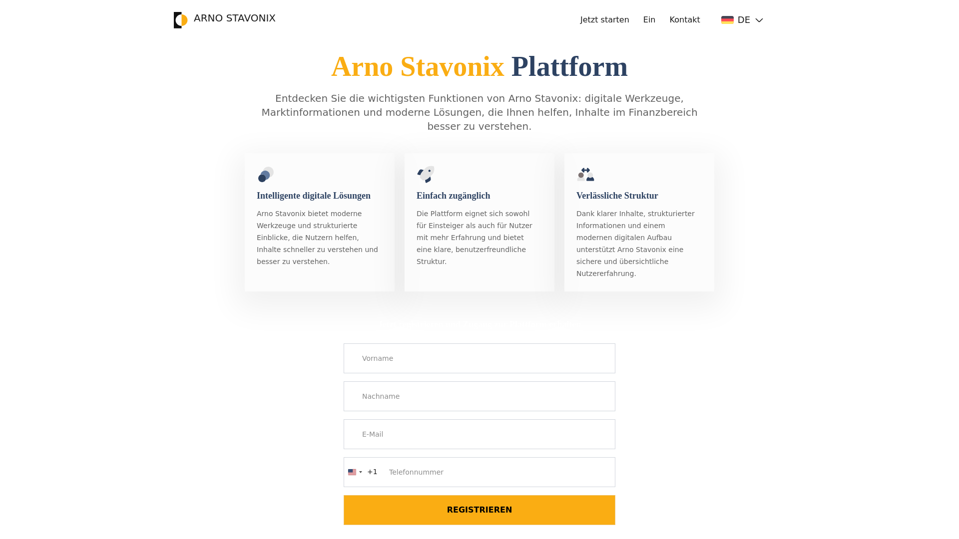website screenshot of https://arno-stavonix.digital/