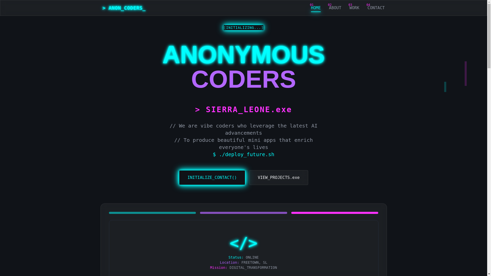 website screenshot of https://anoncoderssl.com/