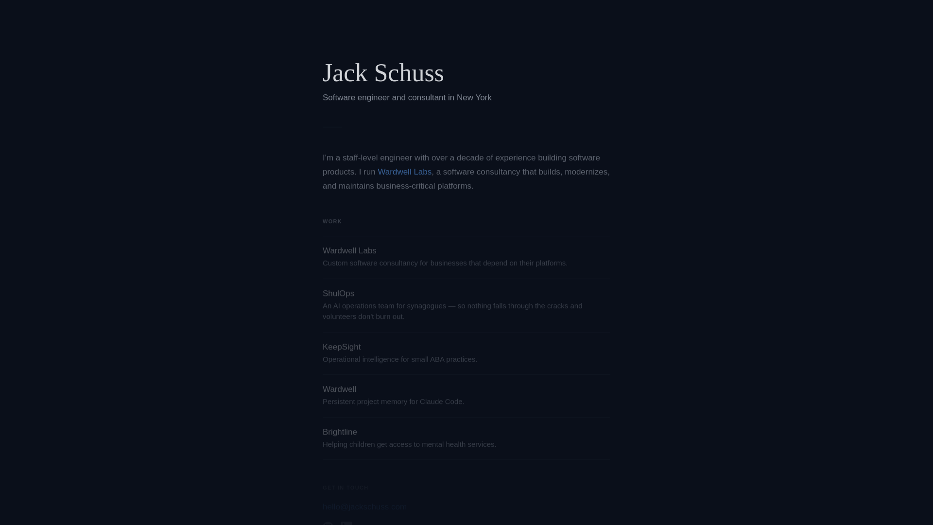 website screenshot of https://jackschuss.pages.dev/