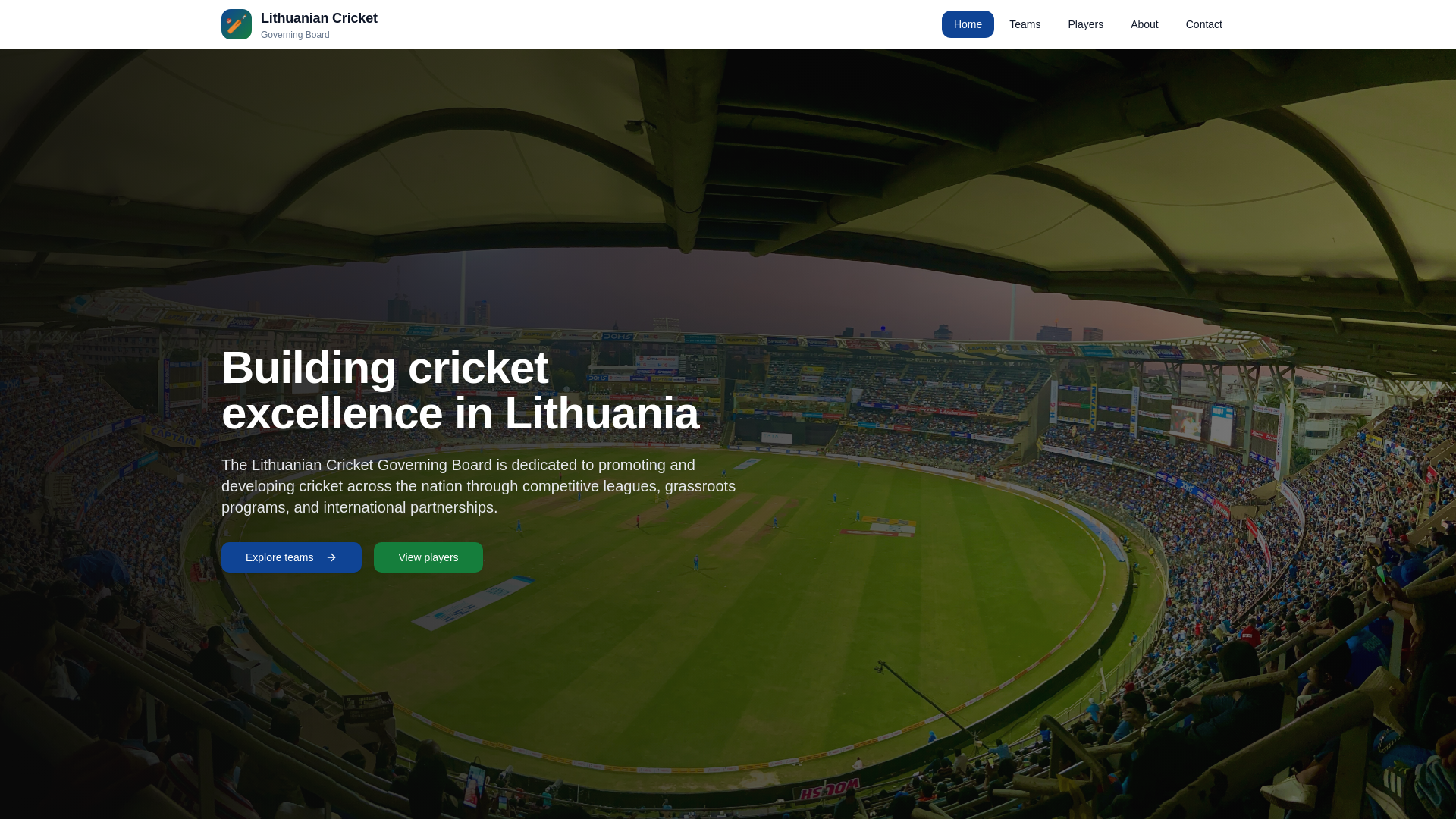 website screenshot of https://lietuvoskriketovaldyba.com/