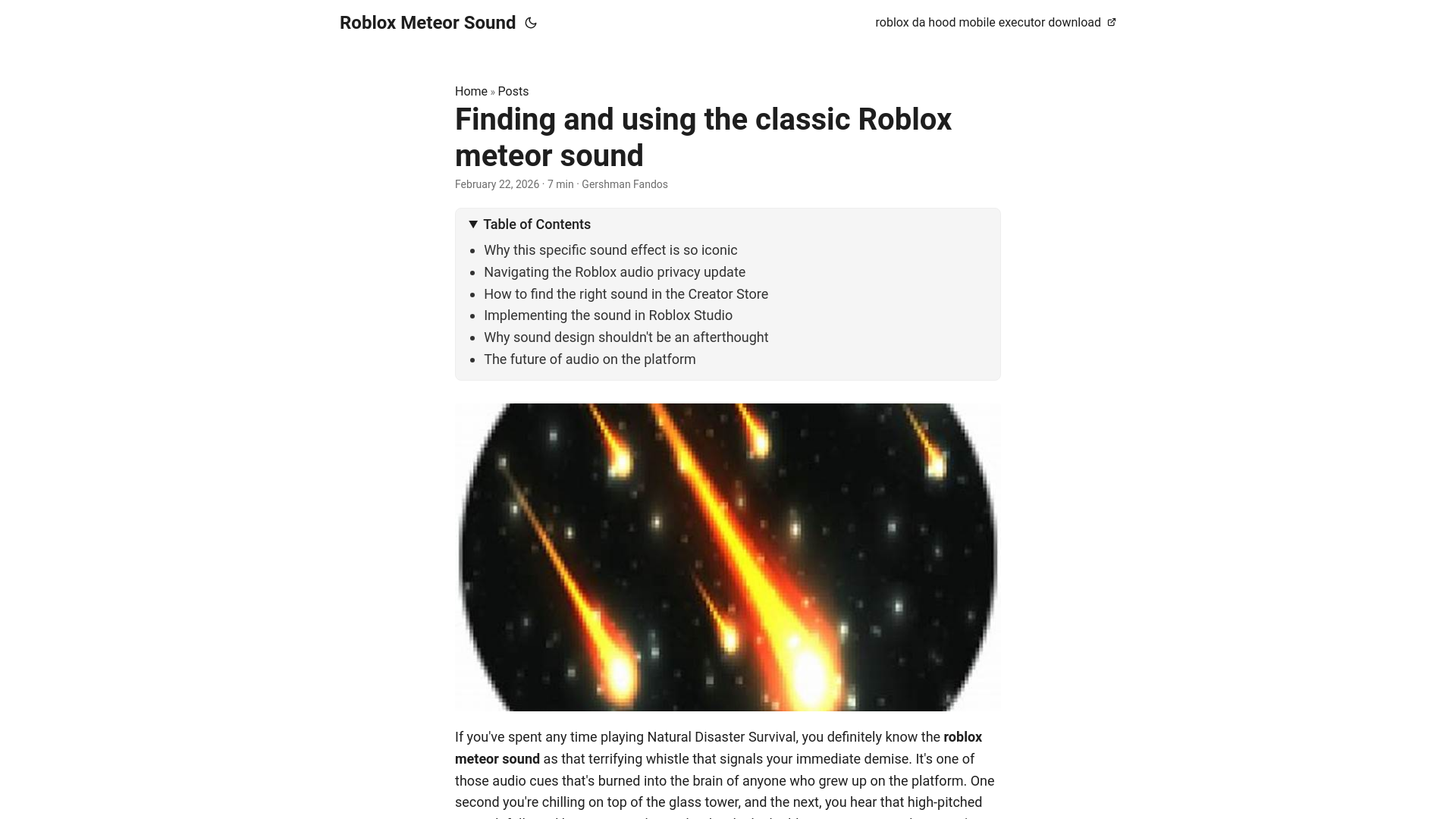 website screenshot of https://roblox-meteor-sound.pages.dev/