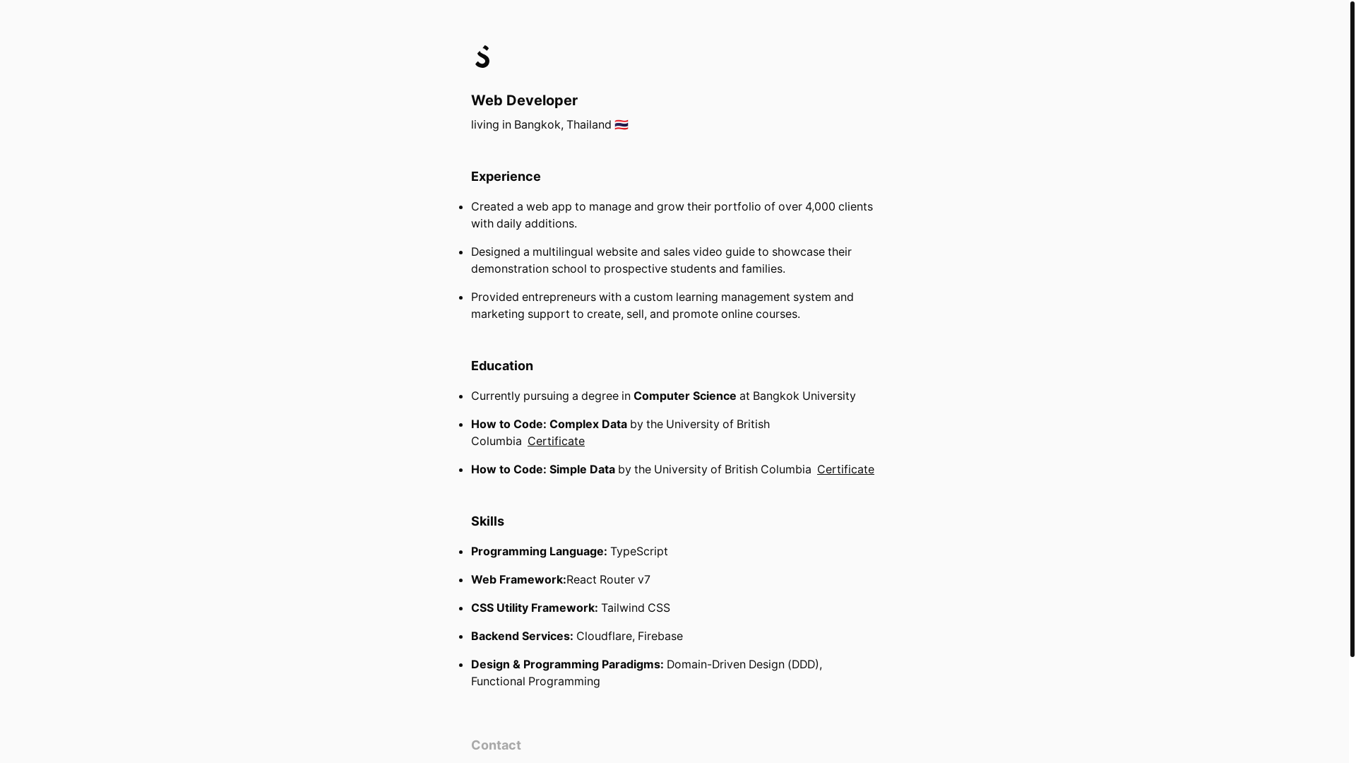 website screenshot of https://supachai-me.pages.dev/