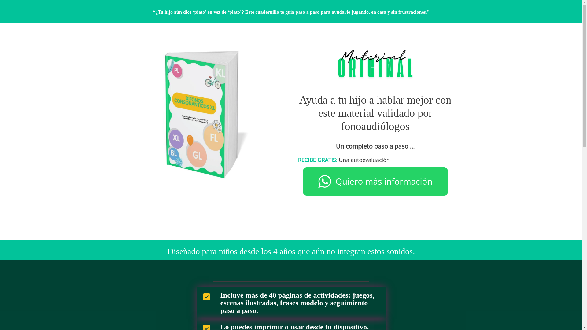 website screenshot of https://hablantesmaterial.cl/