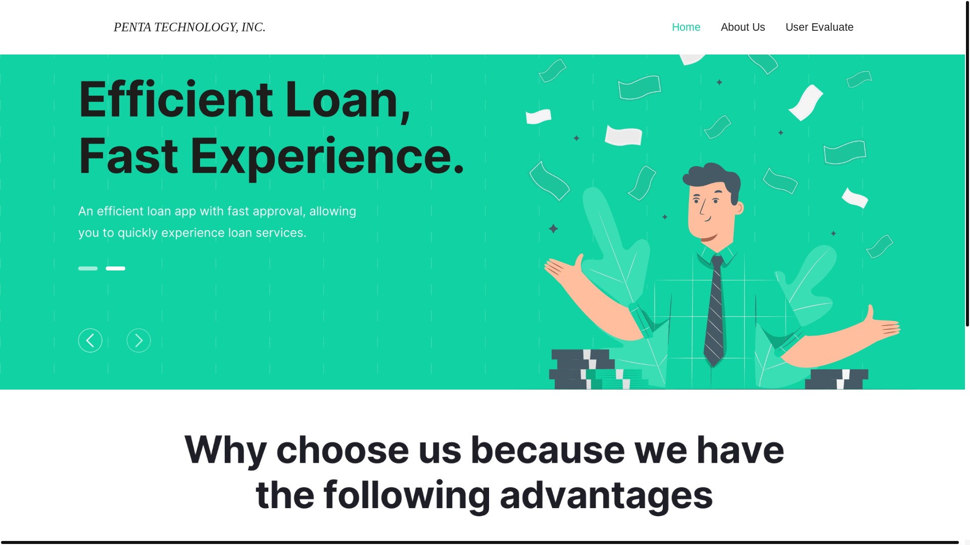website screenshot of https://pentatech-ph.com/