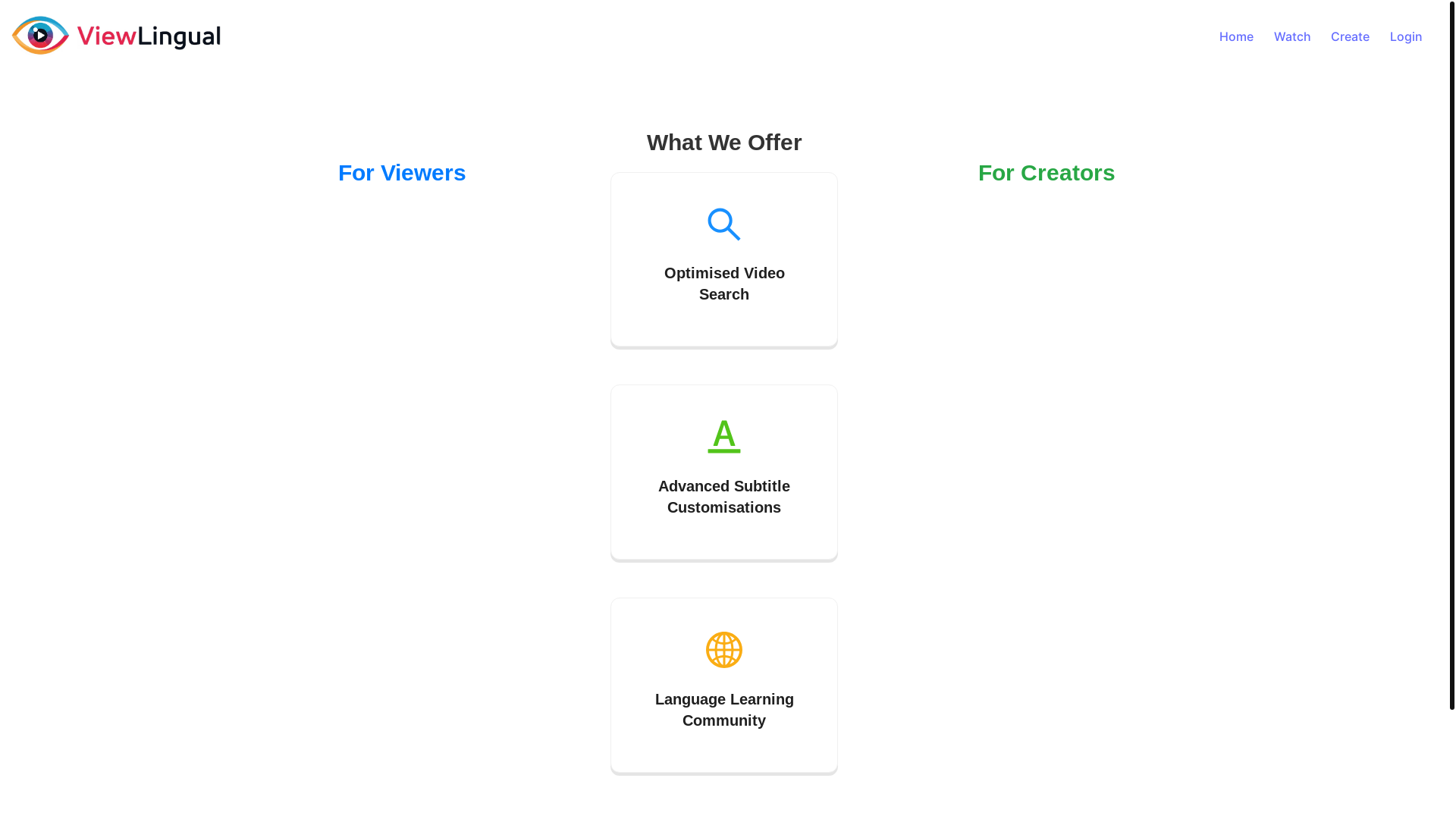 website screenshot of https://view-lingual-frontend.pages.dev/