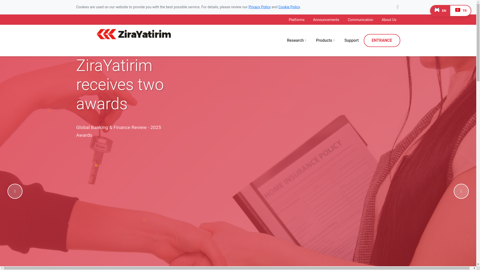 website screenshot of https://ziraatyatrim.com/