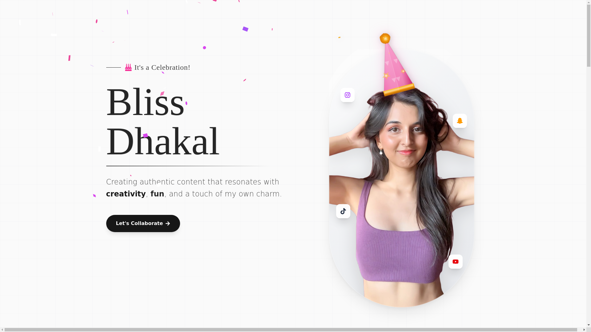 website screenshot of https://blissinfluencerportfolio.pages.dev/